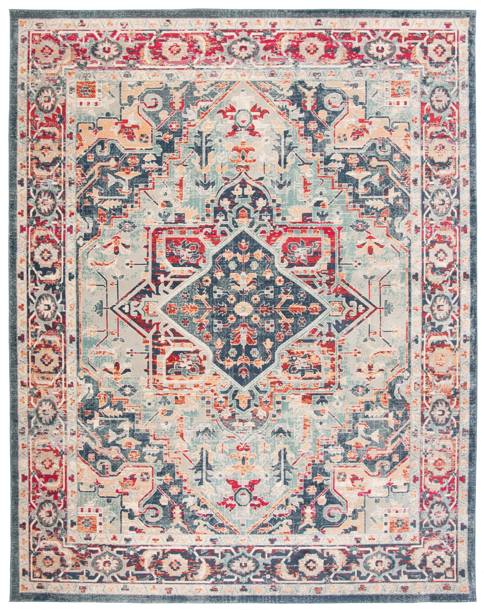 Merlot Medallion Bordered Rug