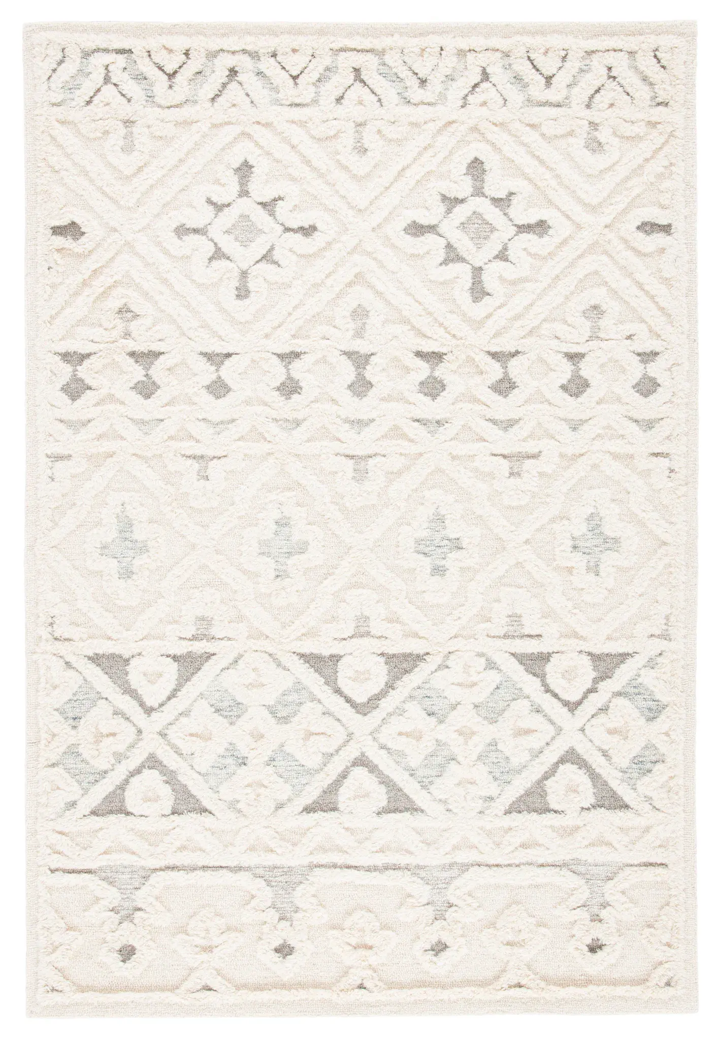 Metro Banded Tribal Hand-Tufted Wool Rug
