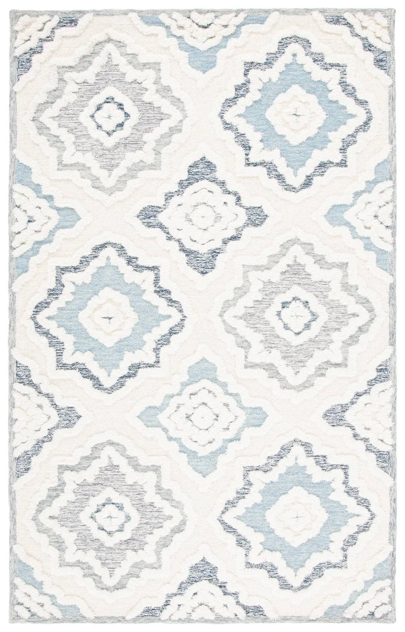 Metro Feathered Ikat Diamond Hand-Tufted Wool Rug