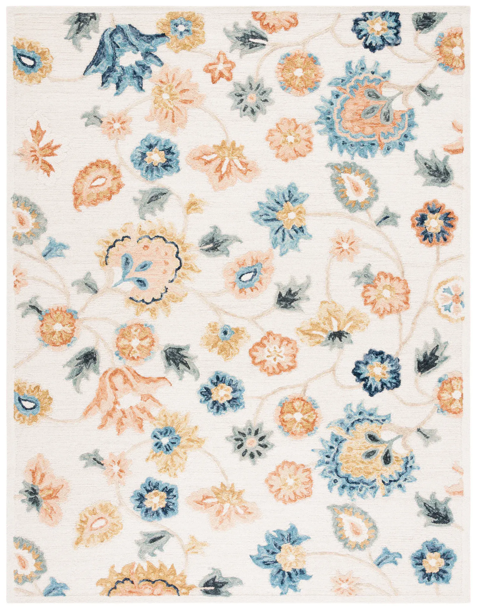 Metro Botanical Blossom Hand-Tufted Wool Rug