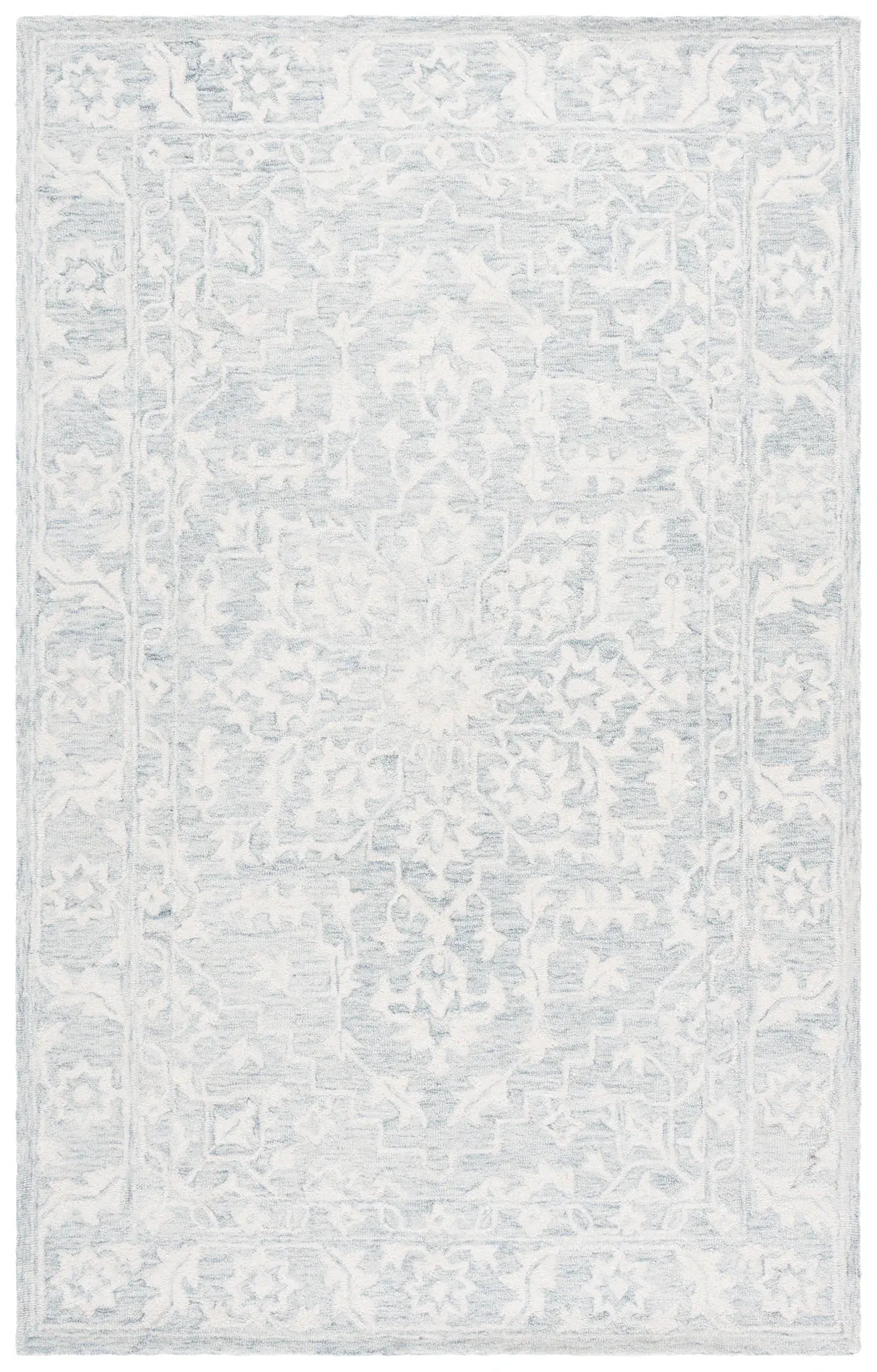 Metro Traditional Damask Hand-Tufted Wool Rug