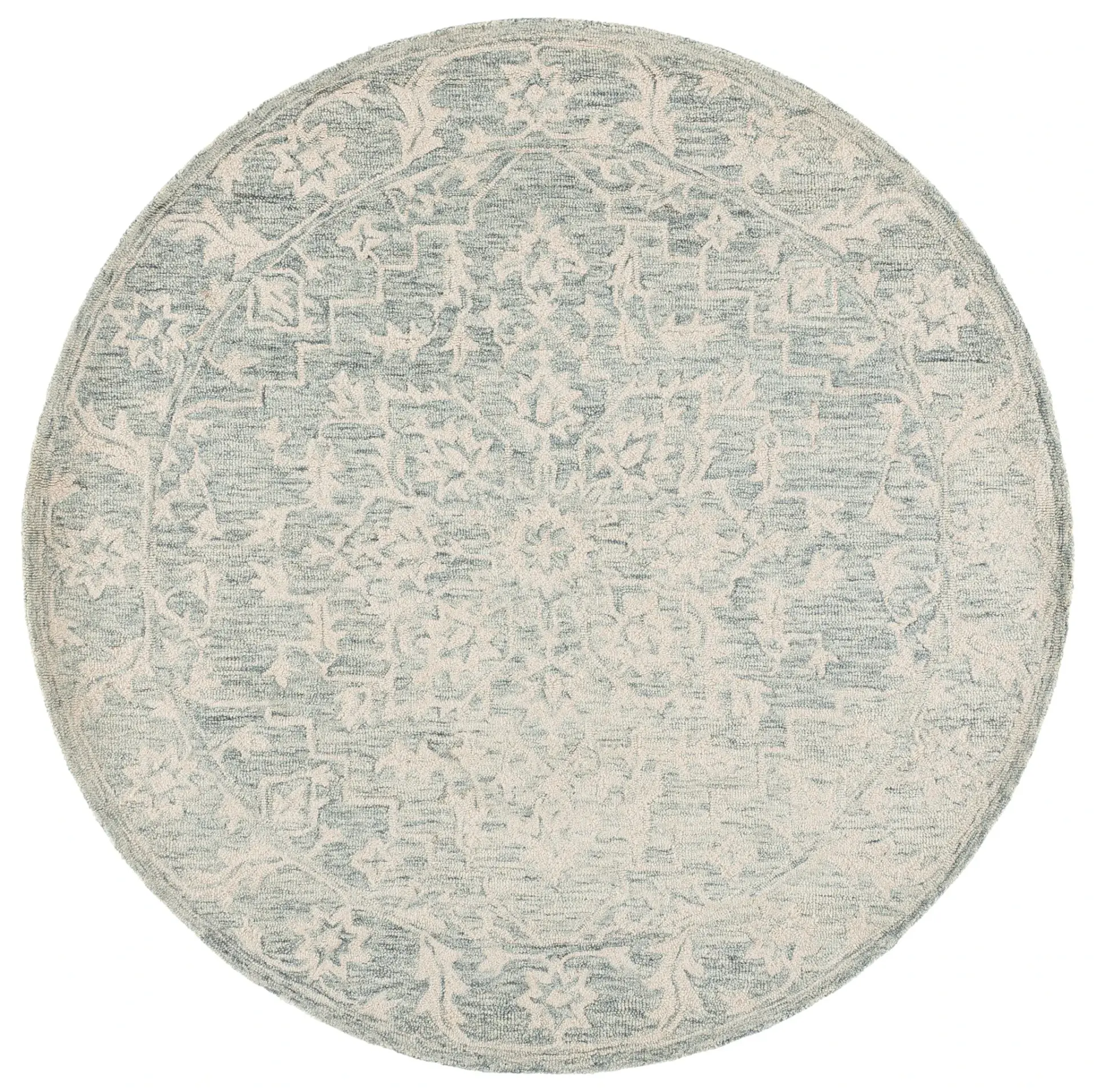 Metro Traditional Damask Hand-Tufted Wool Rug