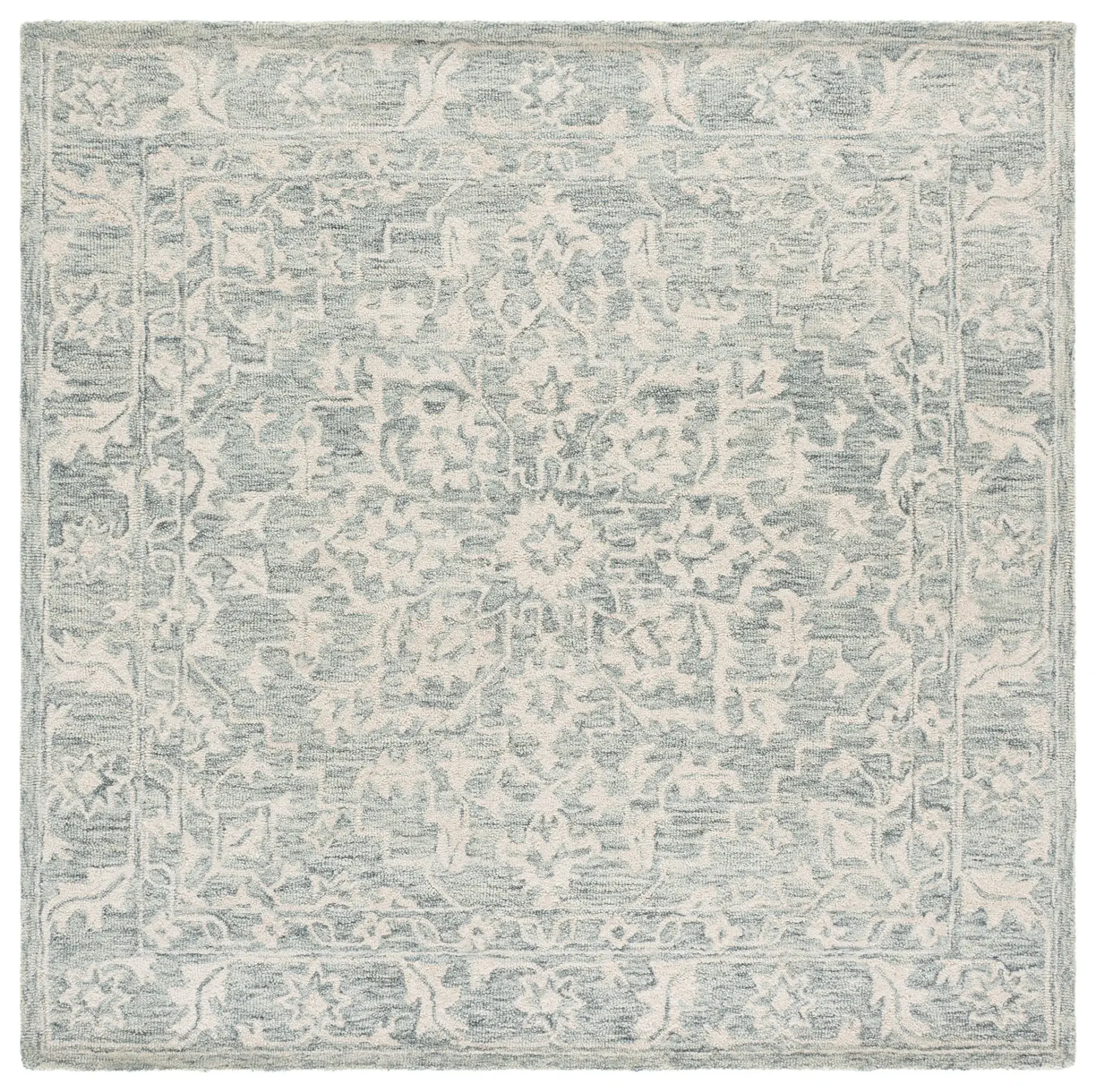 Metro Traditional Damask Hand-Tufted Wool Rug