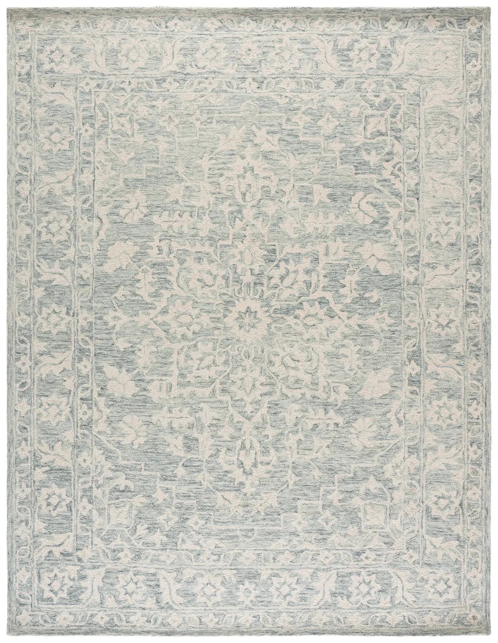Metro Traditional Damask Hand-Tufted Wool Rug