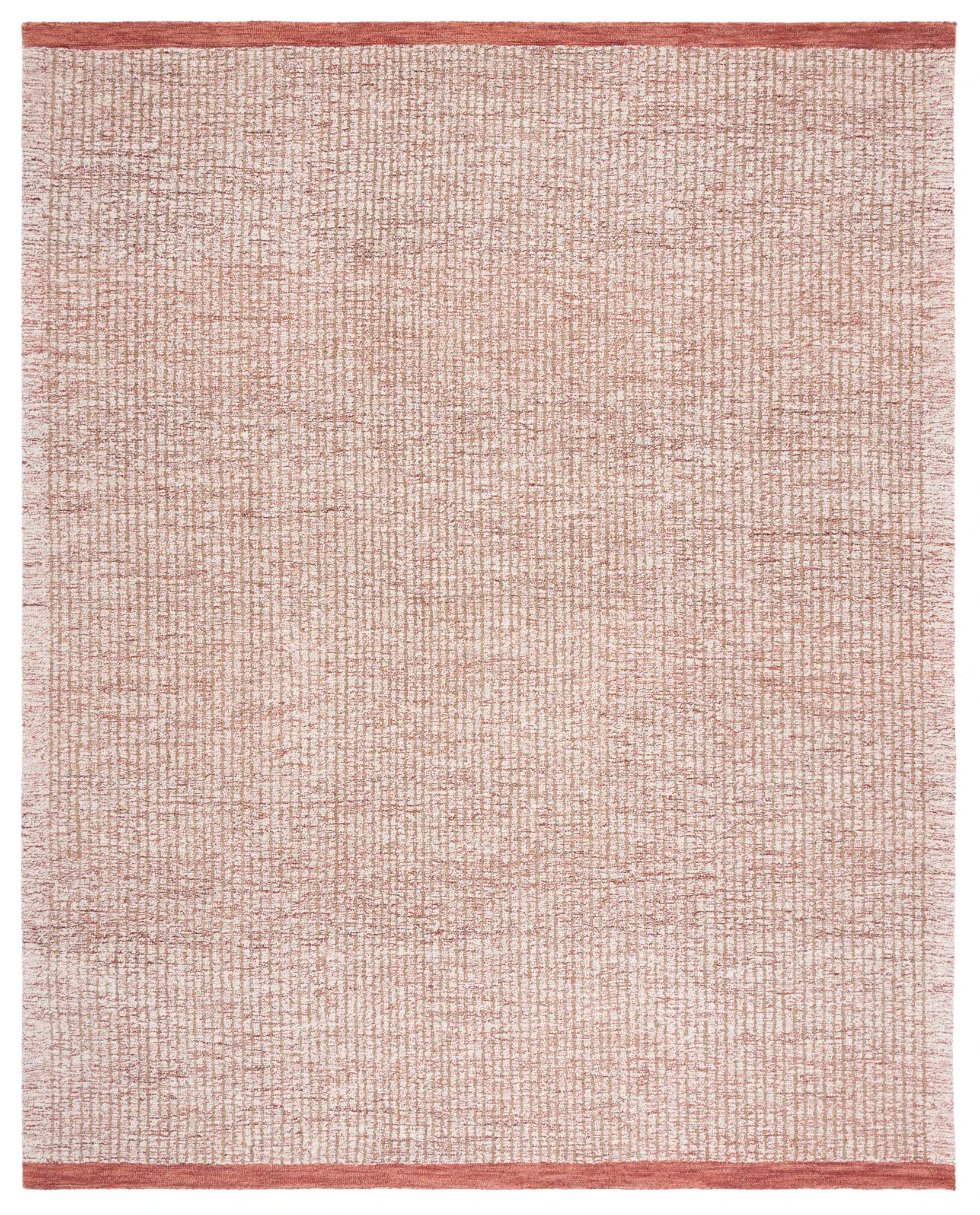Metro Modern Striped Border Hand-Tufted Wool Rug