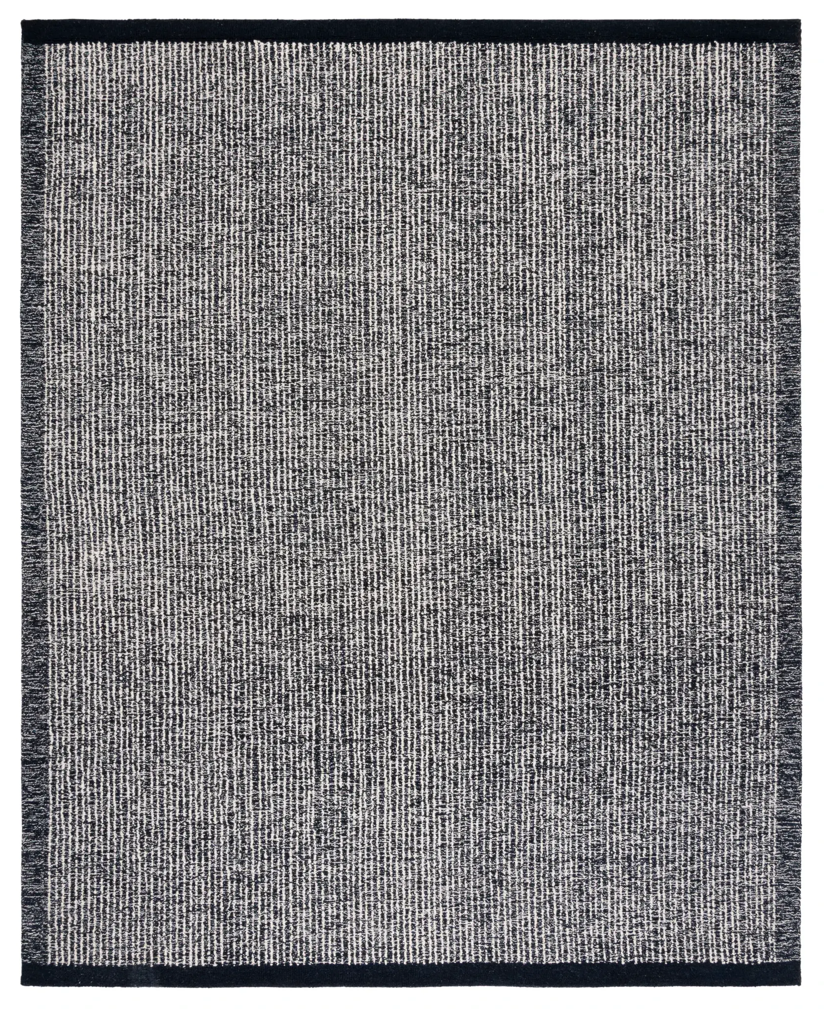 Metro Modern Striped Border Hand-Tufted Wool Rug