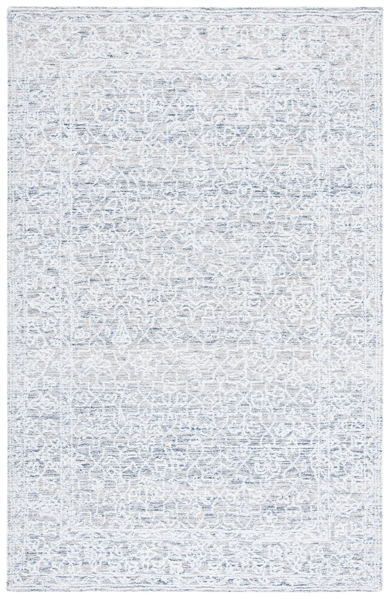 Metro Erased Tile Hand-Tufted Wool Blend Rug