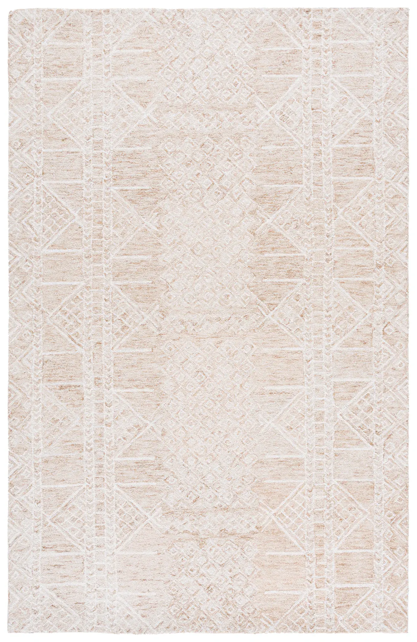 Metro Tribal Diamond Column Hand-Tufted Wool Rug