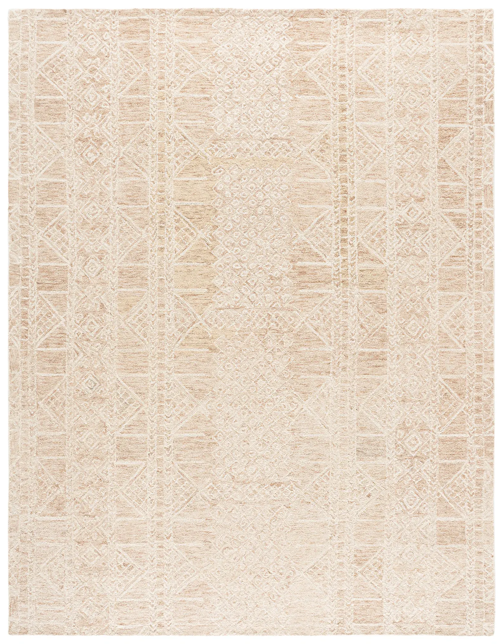 Metro Tribal Diamond Column Hand-Tufted Wool Rug