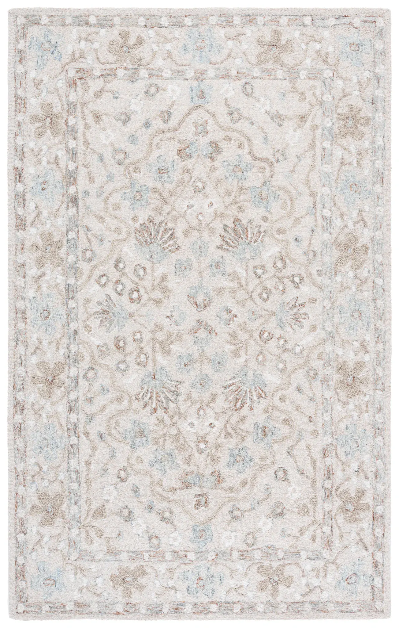 Metro Medallion Bordered Hand-Tufted Wool Rug