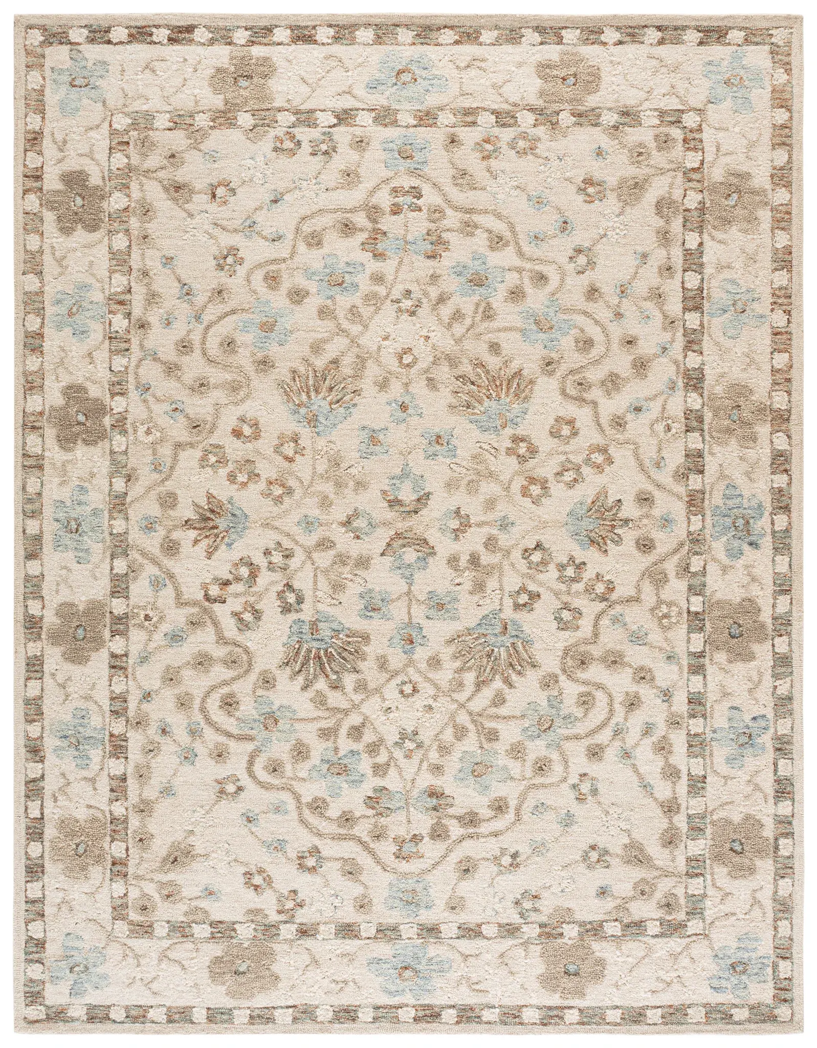 Metro Medallion Bordered Hand-Tufted Wool Rug