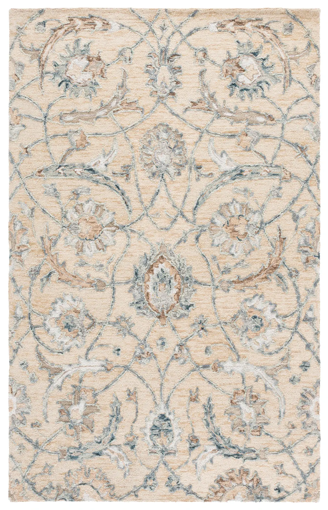 Metro Scrolling Floral Hand-Tufted Wool Rug