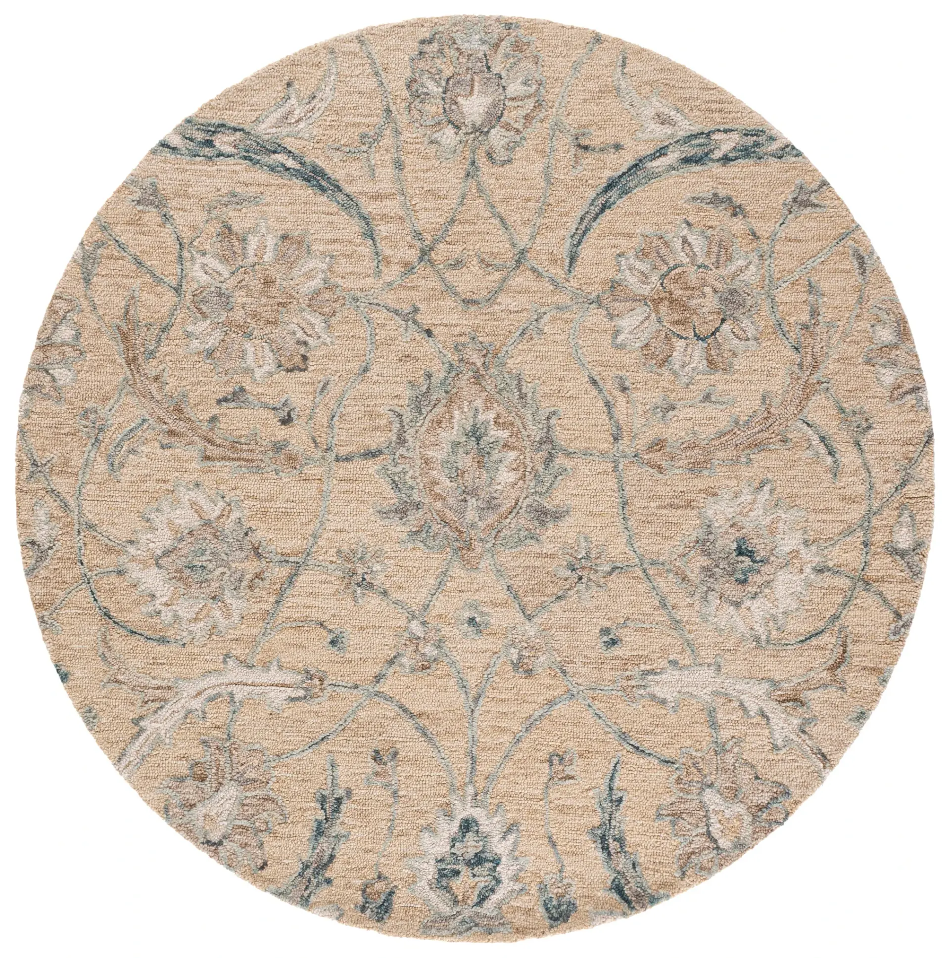 Metro Scrolling Floral Hand-Tufted Wool Rug
