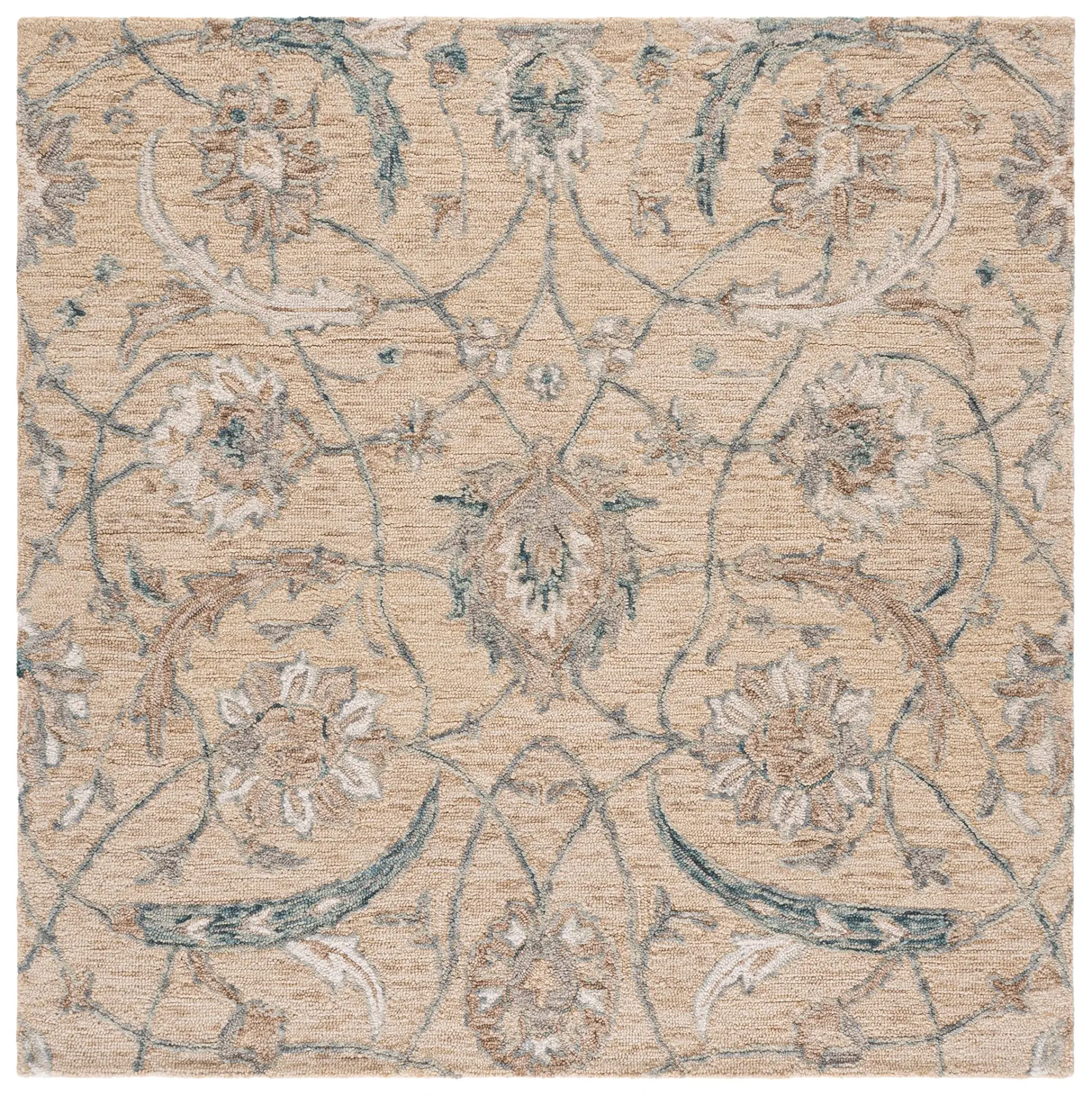 Metro Scrolling Floral Hand-Tufted Wool Rug