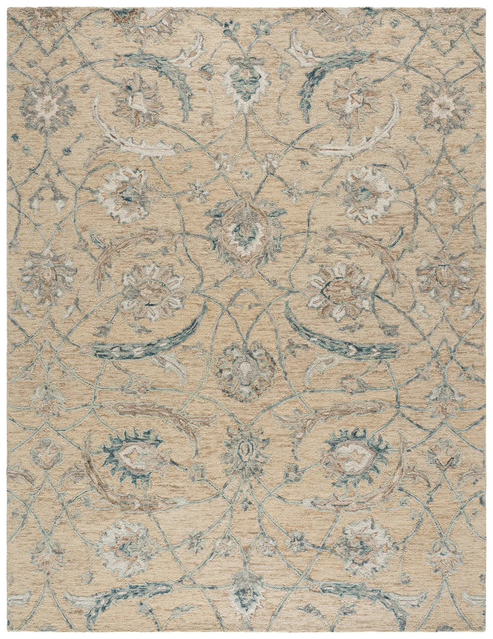 Metro Scrolling Floral Hand-Tufted Wool Rug