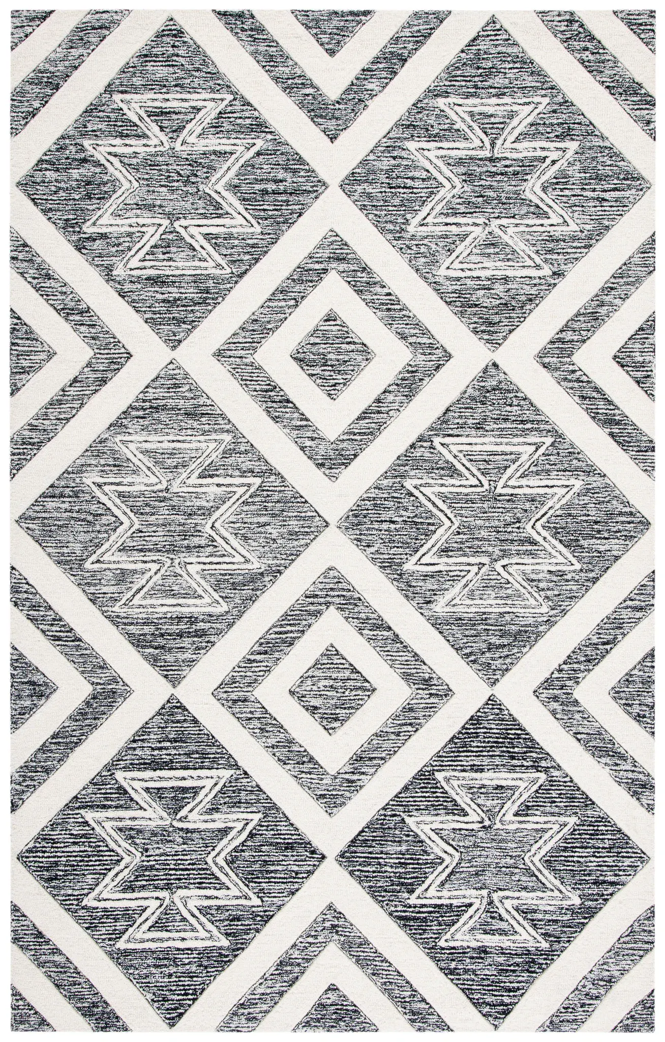 Metro Diamond Geometric Hand-Tufted Wool Rug