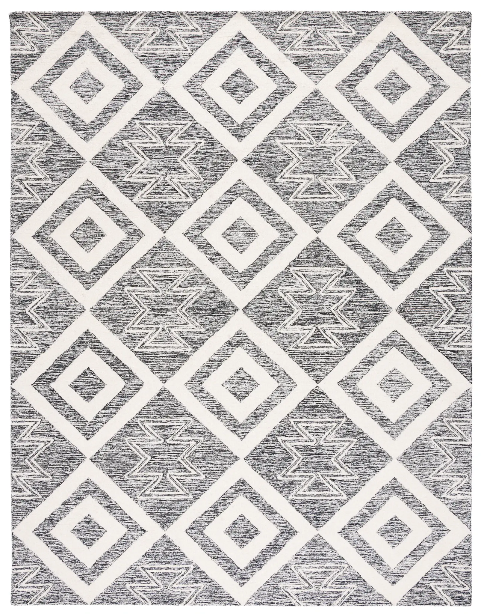 Metro Diamond Geometric Hand-Tufted Wool Rug