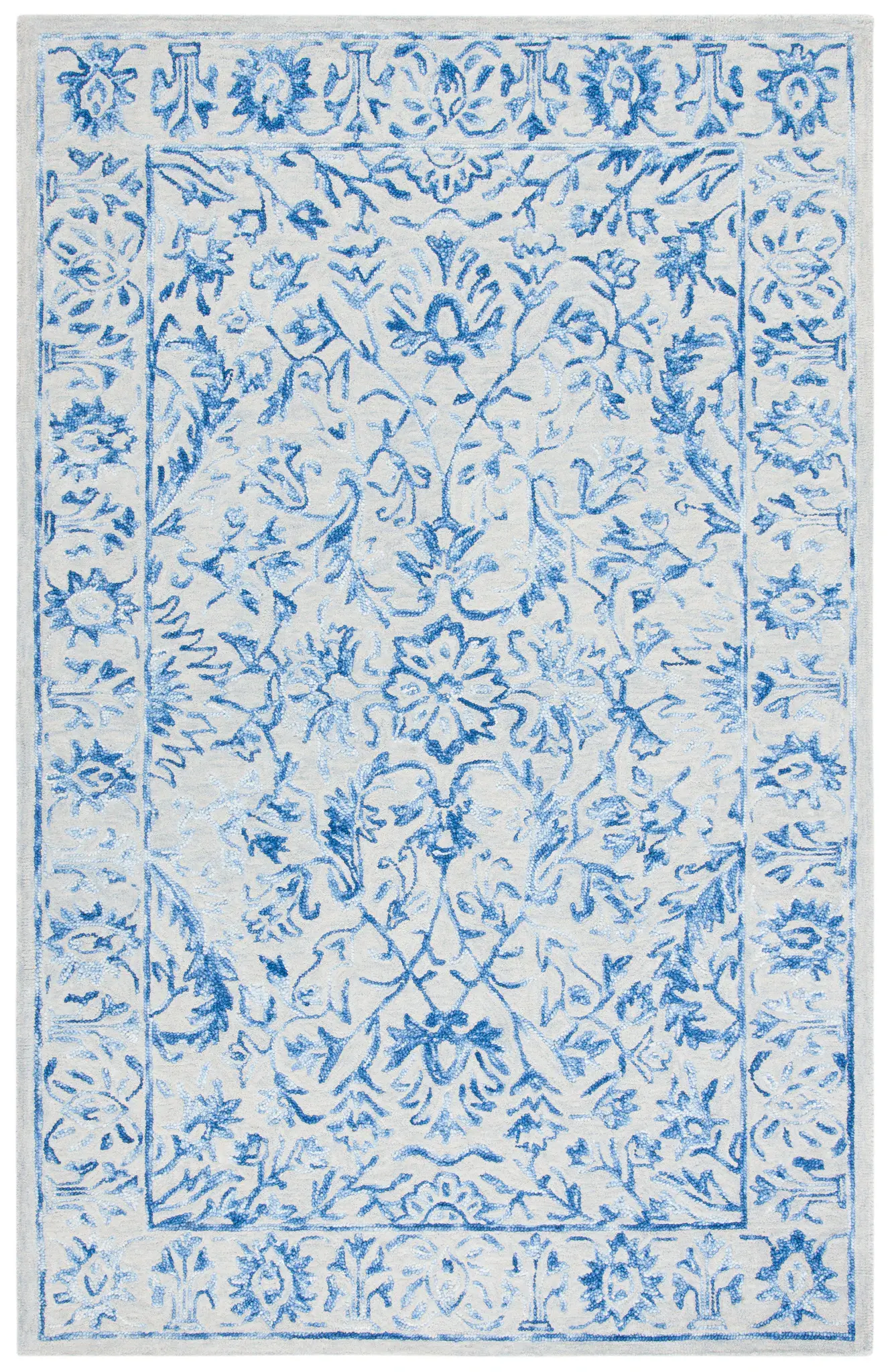Metro Floral Arabesque Hand-Tufted Wool Rug