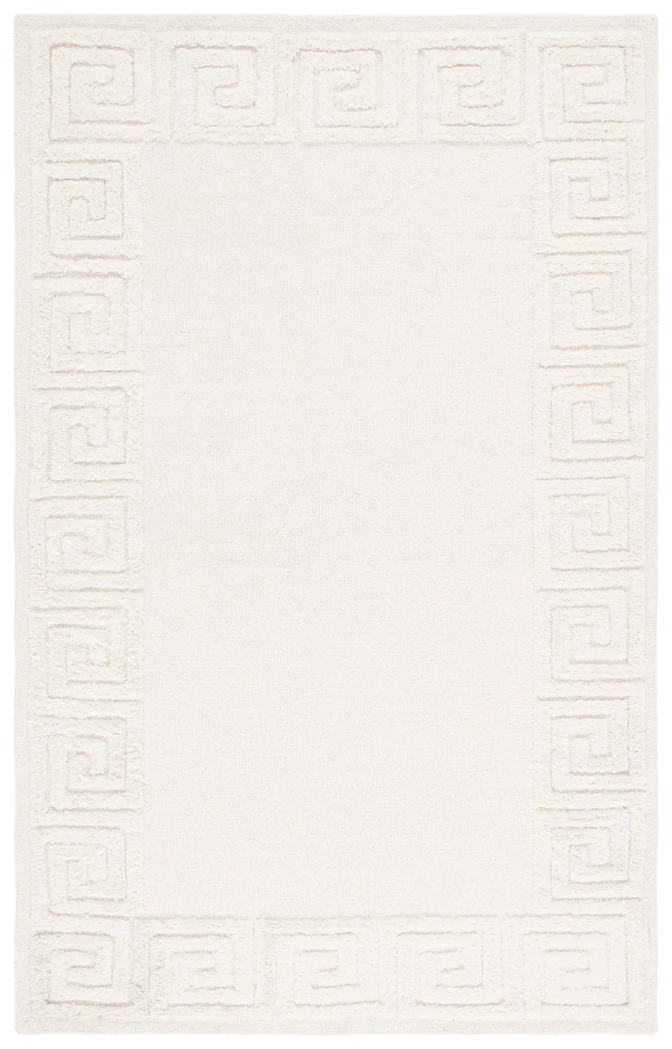 Metro Greek Key Hand-Tufted Shag Wool Rug