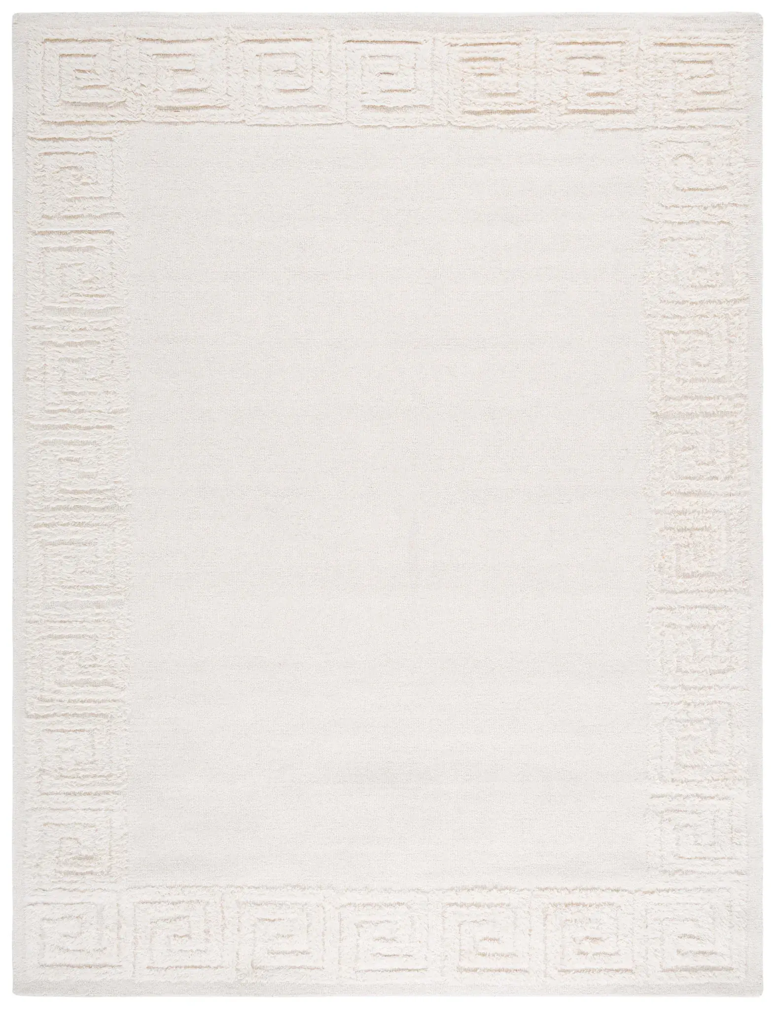 Metro Greek Key Hand-Tufted Shag Wool Rug
