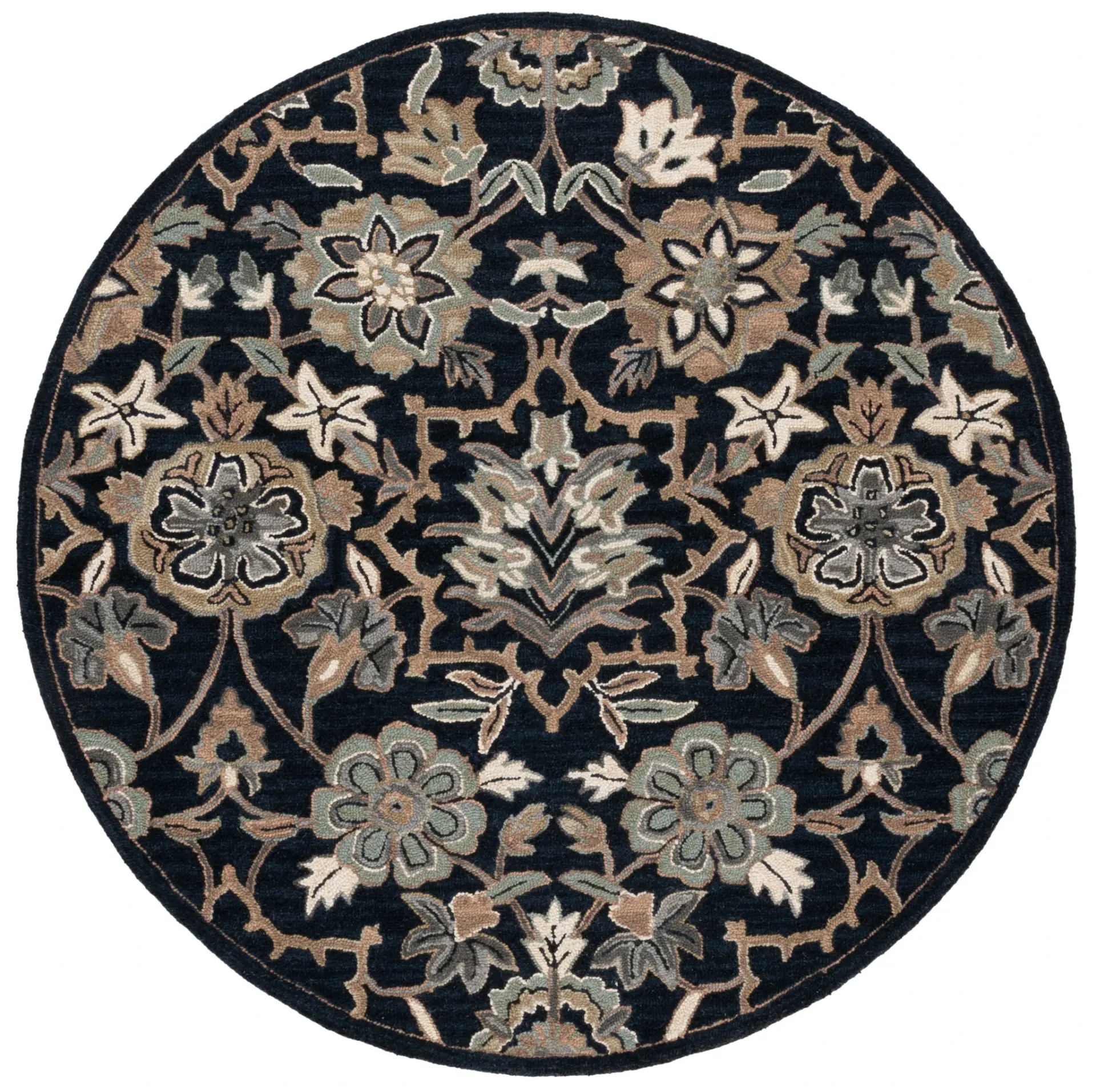 Metro Floral Palmette Hand-Tufted Wool Rug