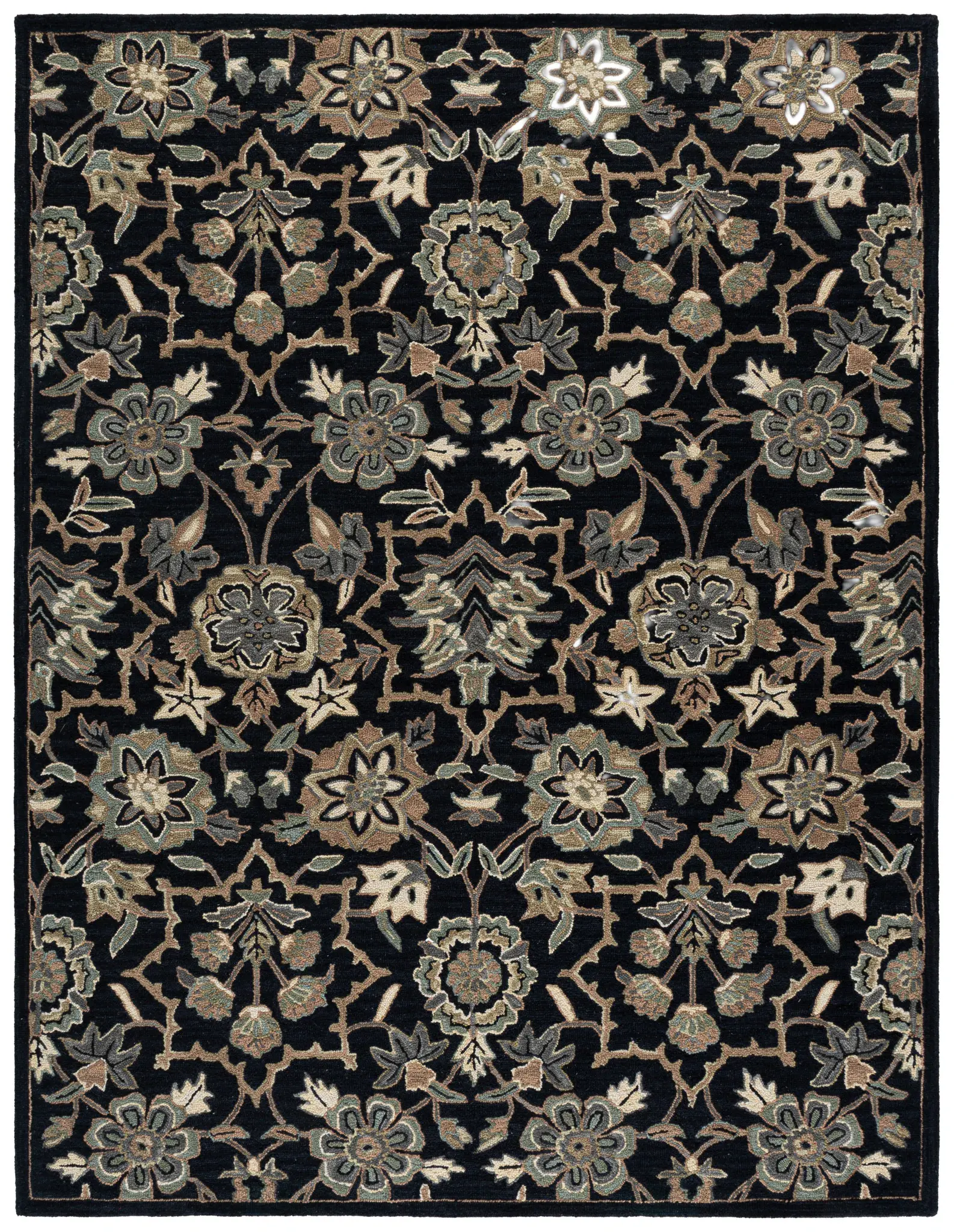 Metro Floral Palmette Hand-Tufted Wool Rug