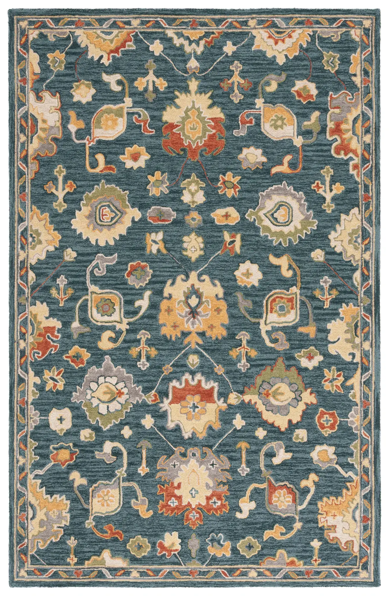 Metro Palmette Lattice Hand-Tufted Wool Rug