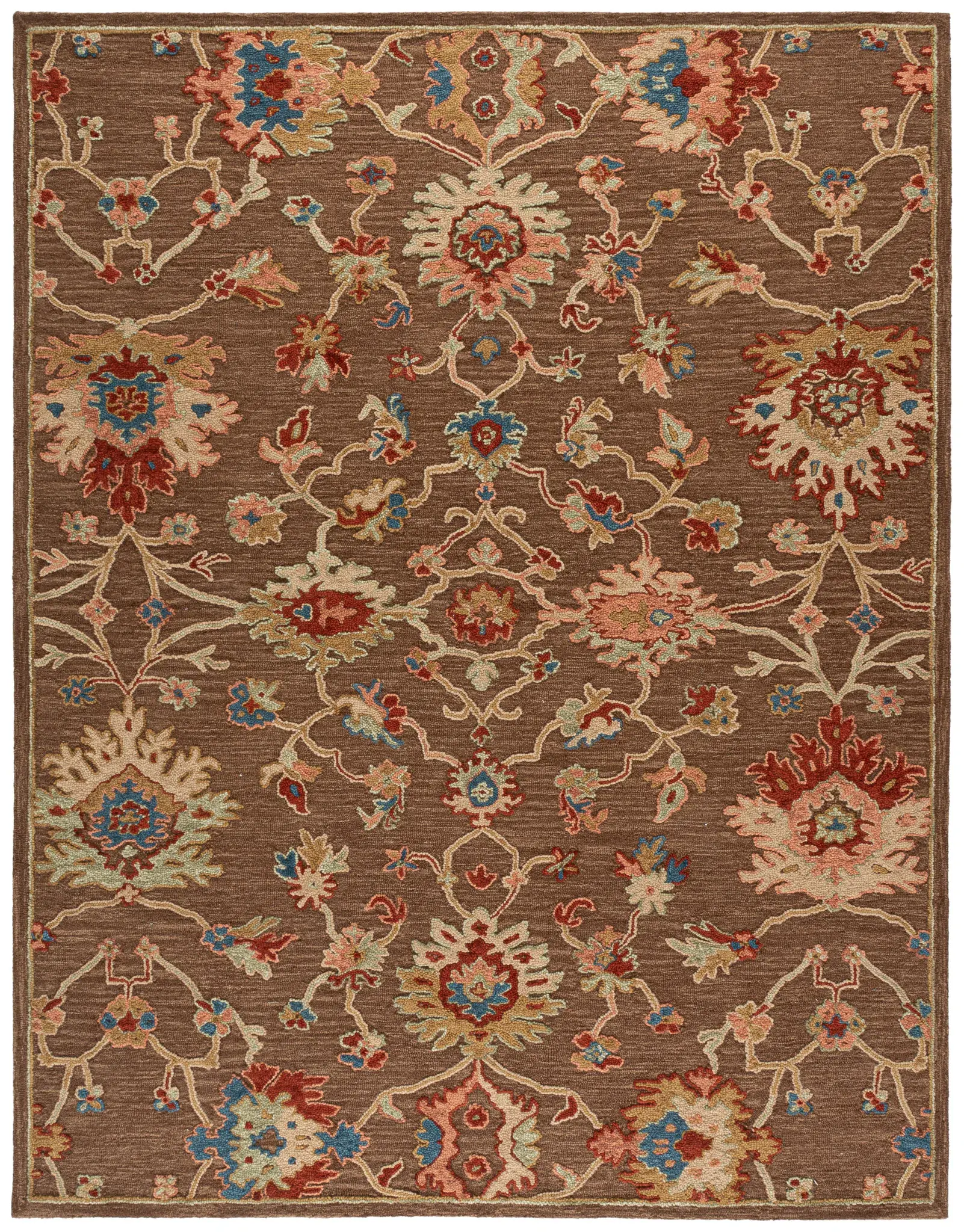 Metro Floral Palmette Branch Hand-Tufted Wool Rug