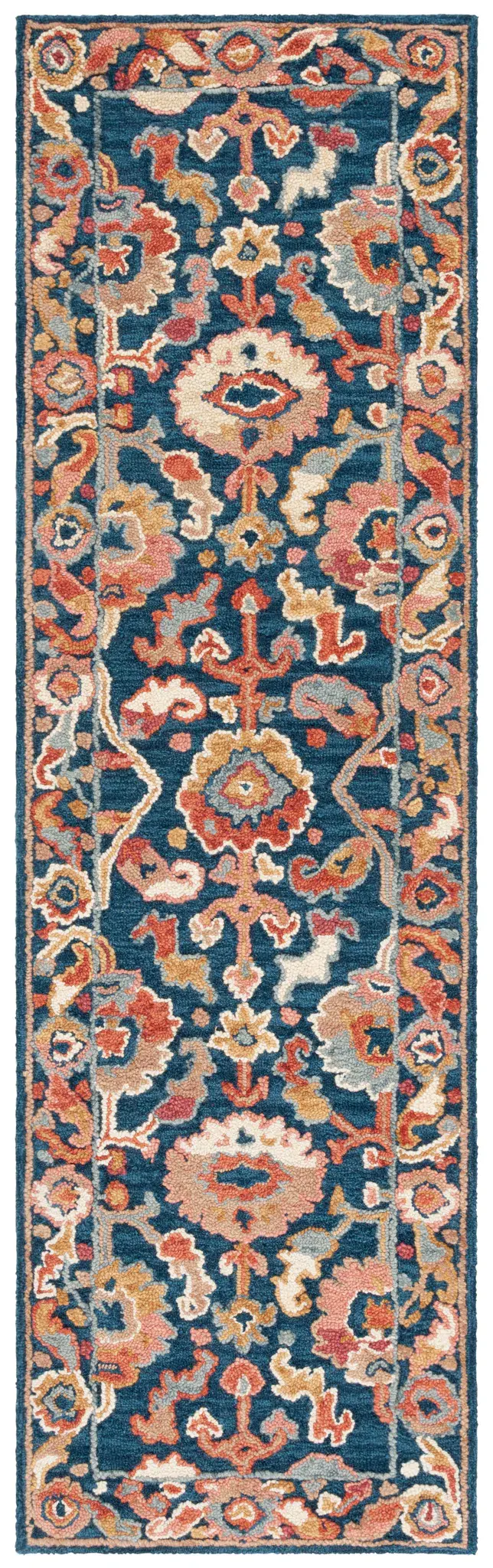 Metro Palmette Bordered Hand-Tufted Wool Rug
