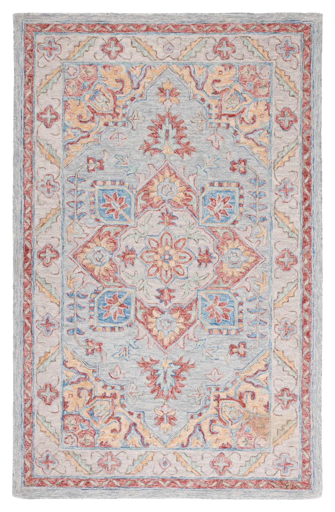 Metro Traditional Layered Medallion Hand-Tufted Wool Rug