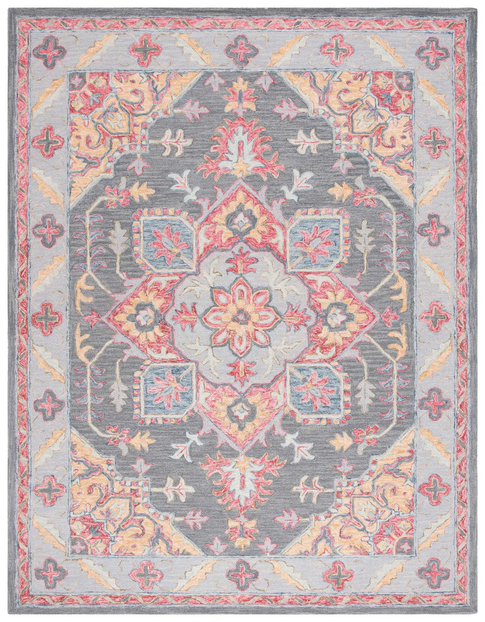 Metro Traditional Layered Medallion Hand-Tufted Wool Rug