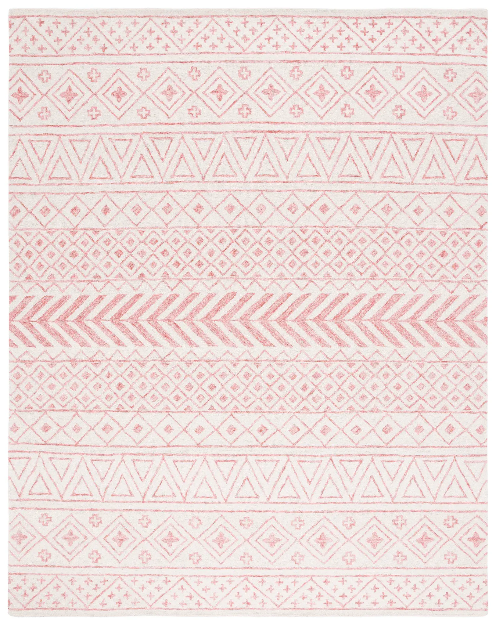 Metro Geometric Banded Hand-Tufted Wool Rug