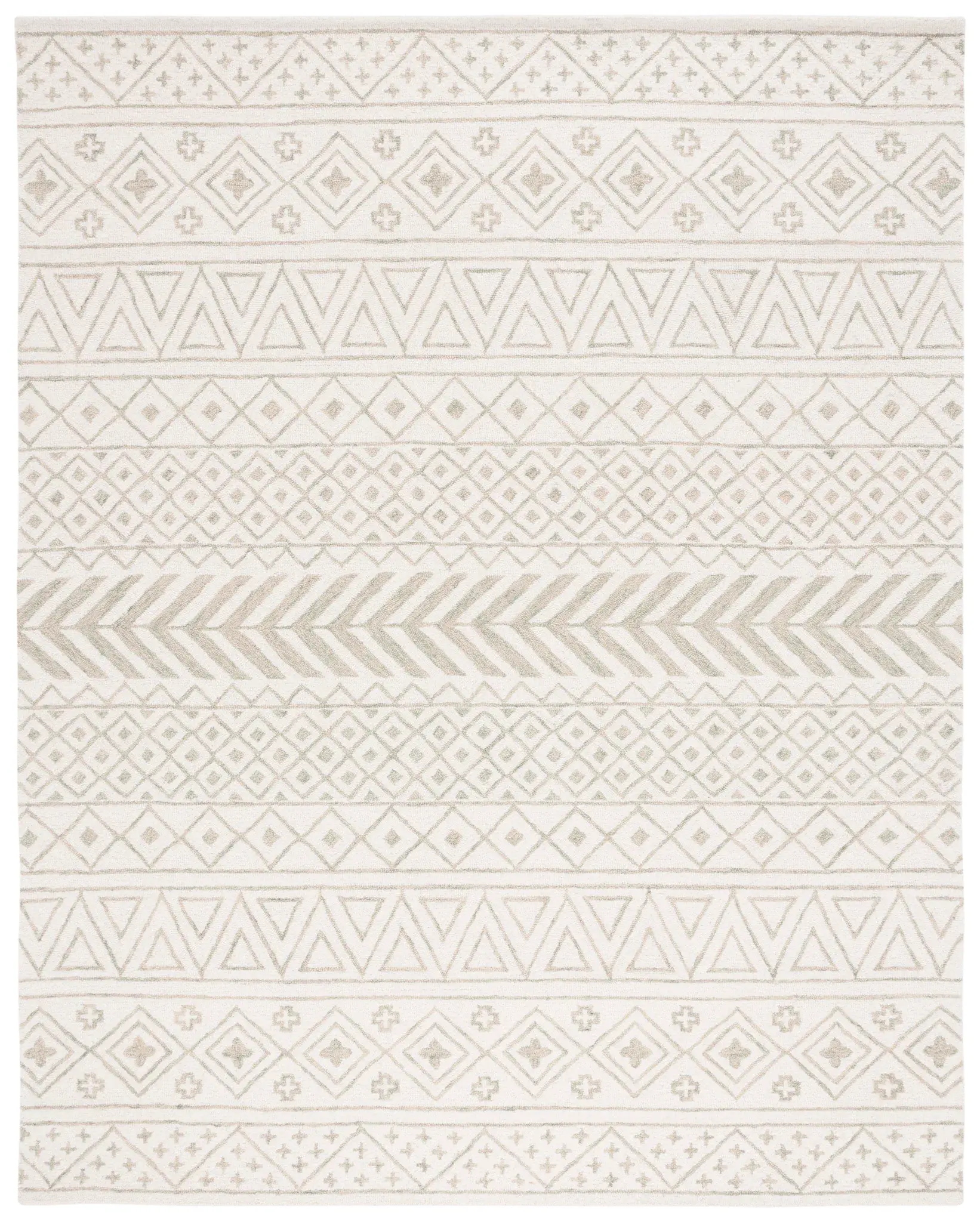 Metro Geometric Banded Hand-Tufted Wool Rug