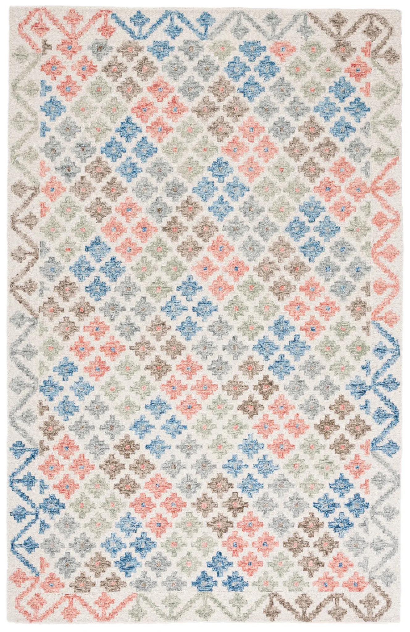 Metro Tribal Small-Scale Diamond Hand-Tufted Wool Rug