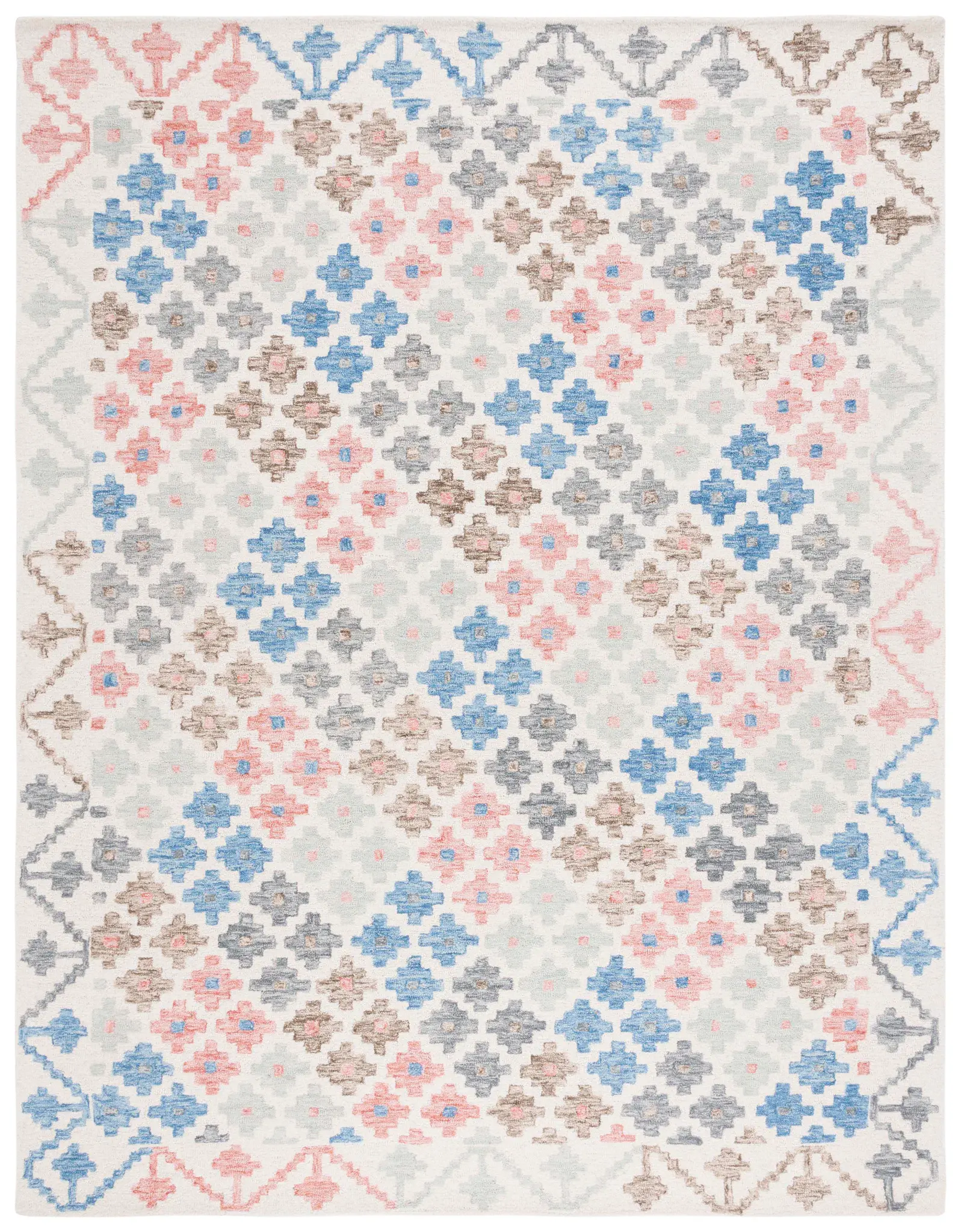 Metro Tribal Small-Scale Diamond Hand-Tufted Wool Rug