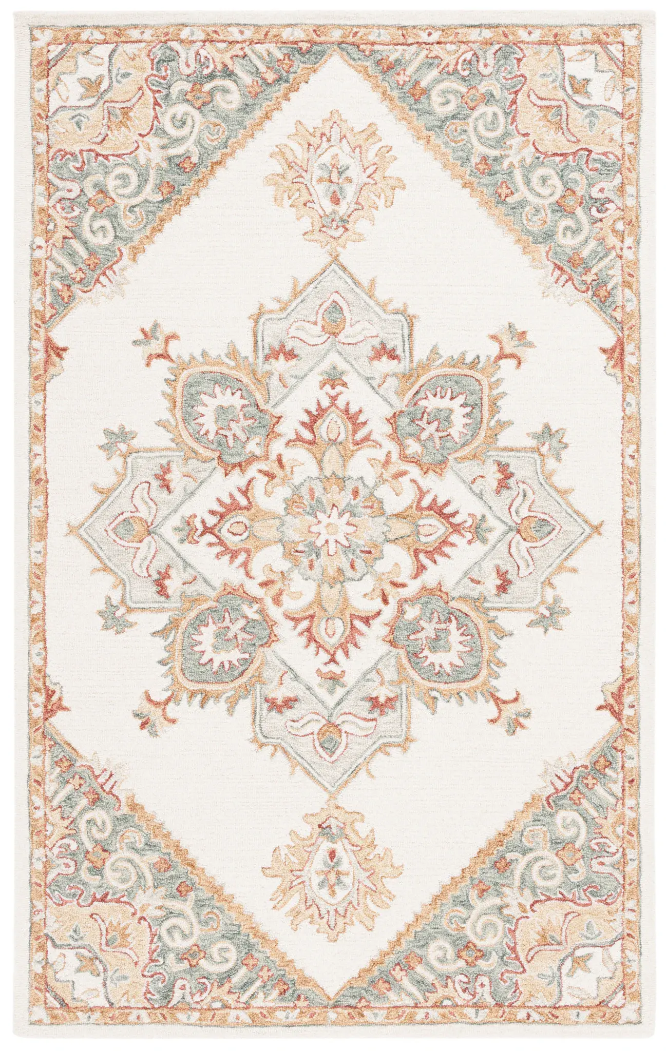 Metro Cross Rosette Medallion Hand-Tufted Wool Rug