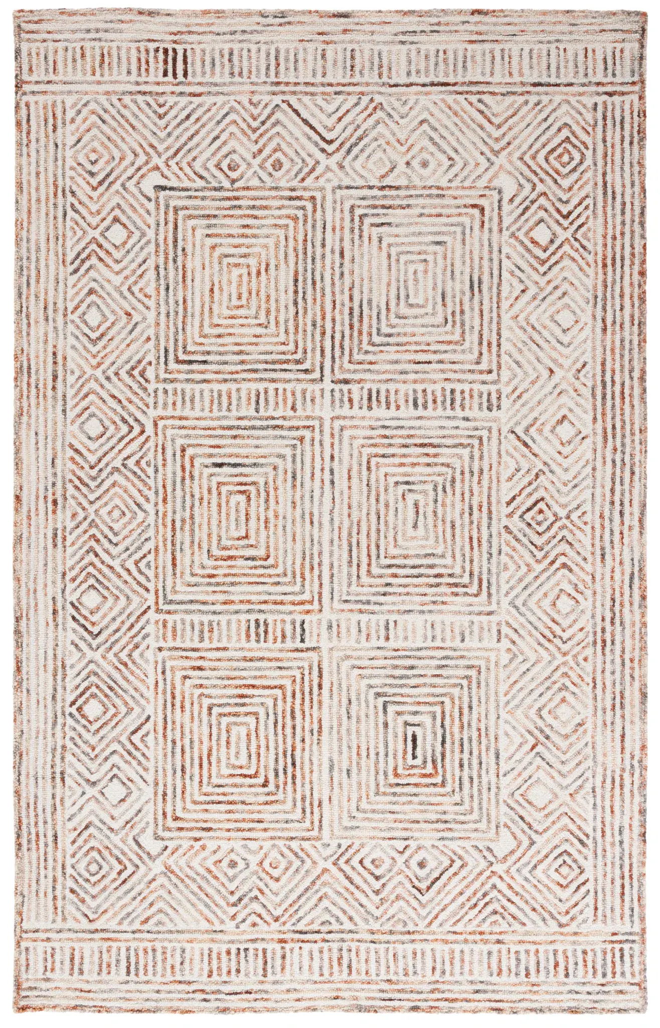 Metro Concentric Square Hand-Tufted Wool Rug