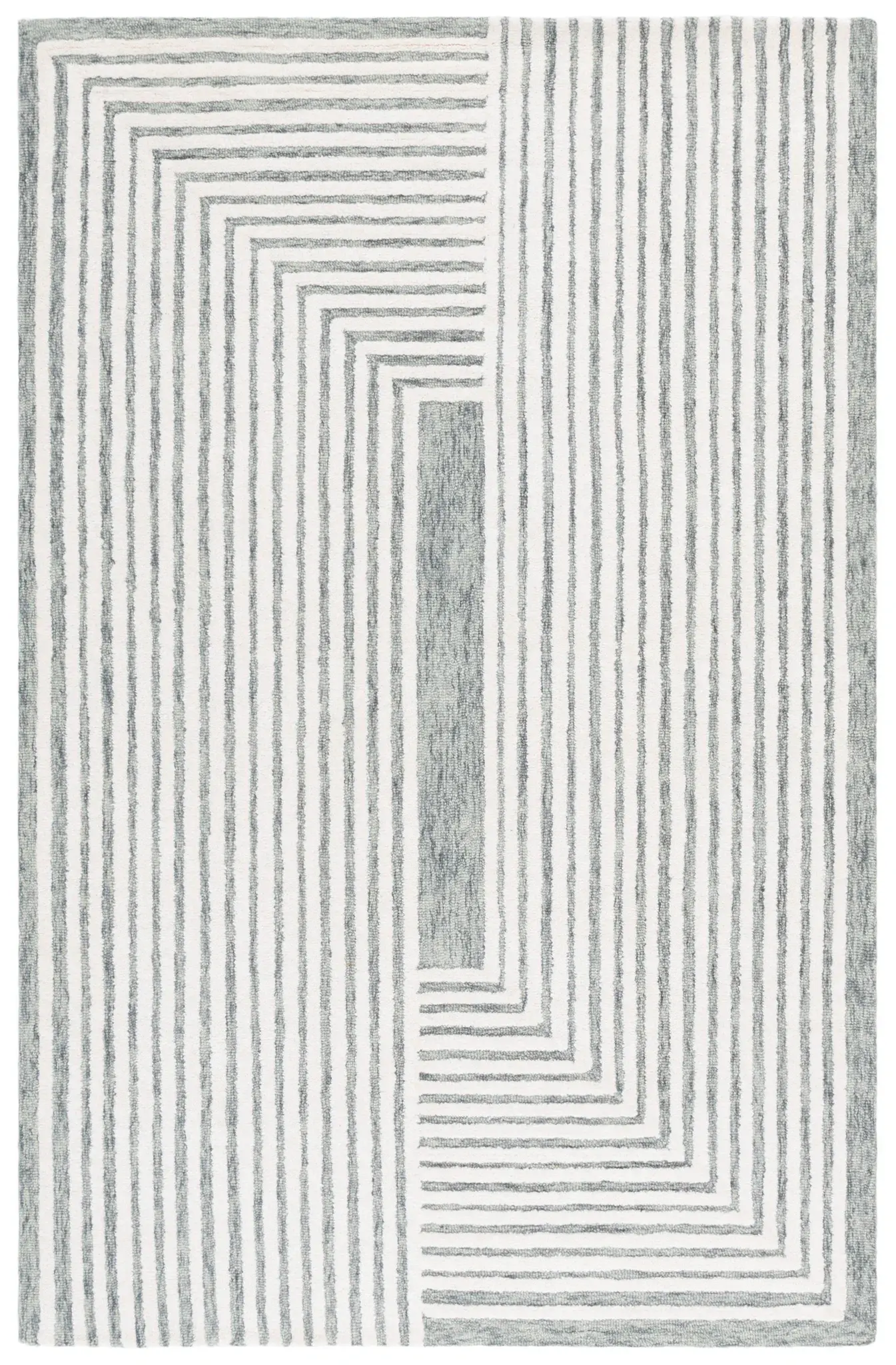 Metro Maze Stripe Hand-Tufted Wool Rug