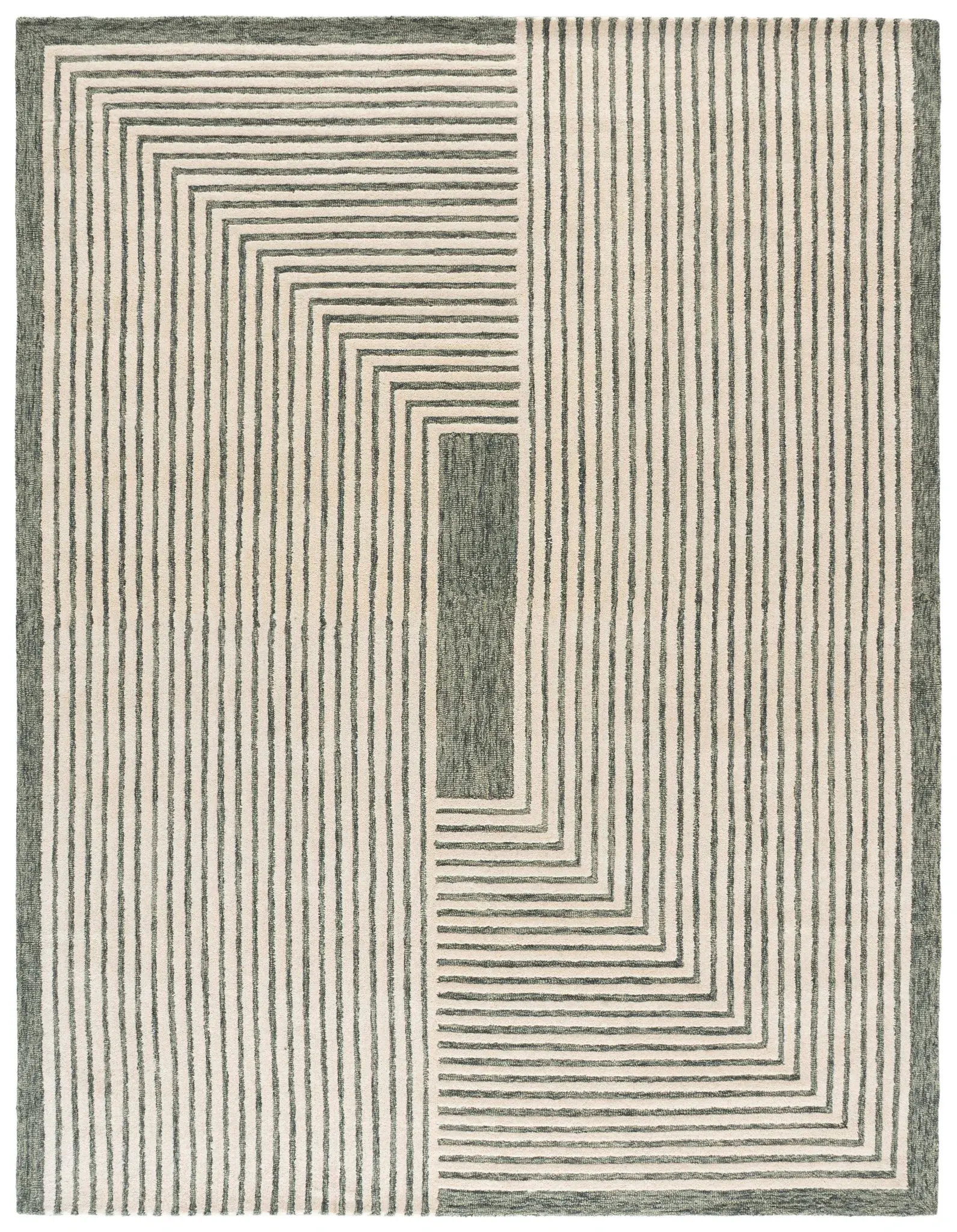 Metro Maze Stripe Hand-Tufted Wool Rug