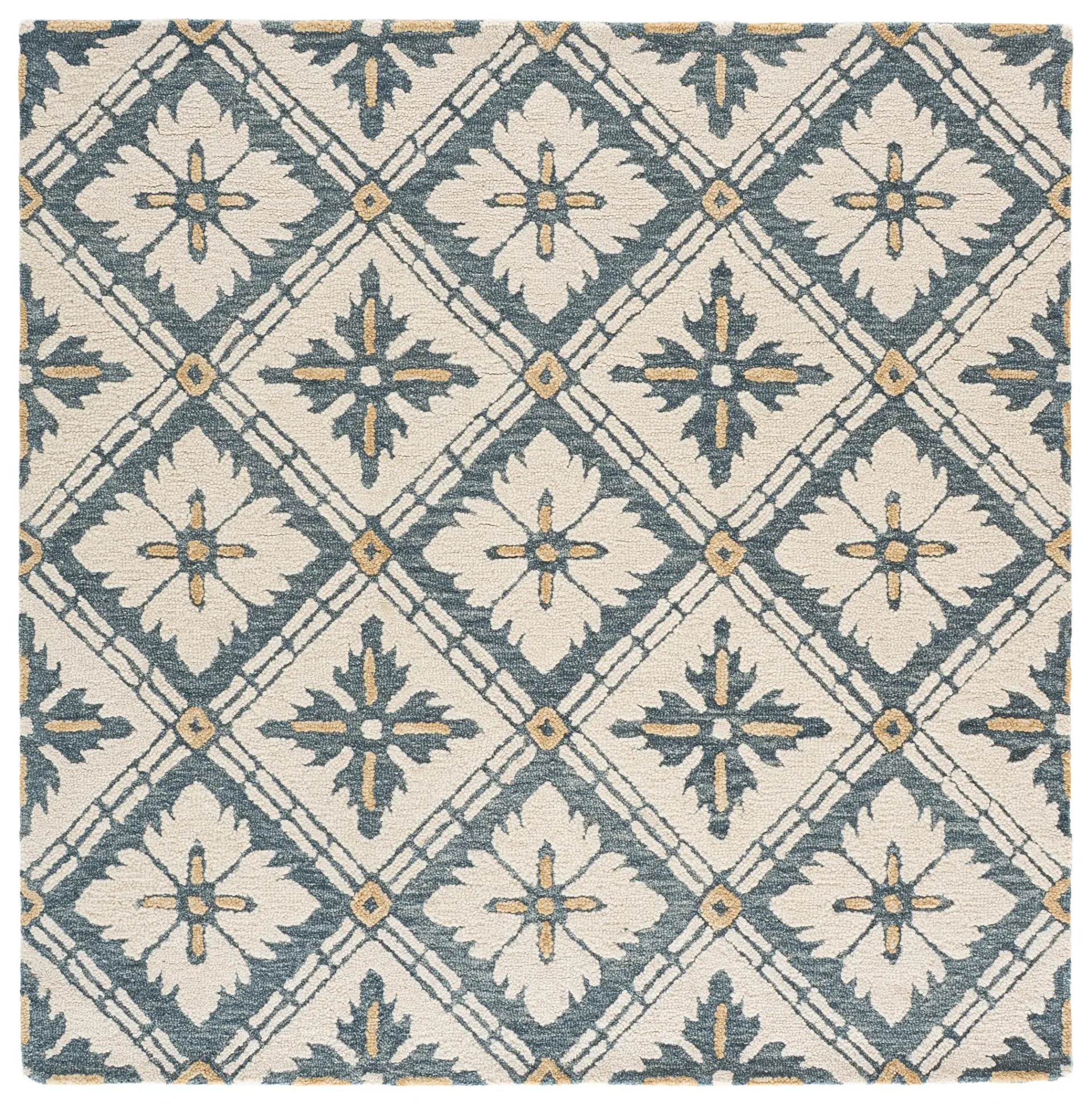Metro Floral Lattice Hand-Tufted Wool Rug