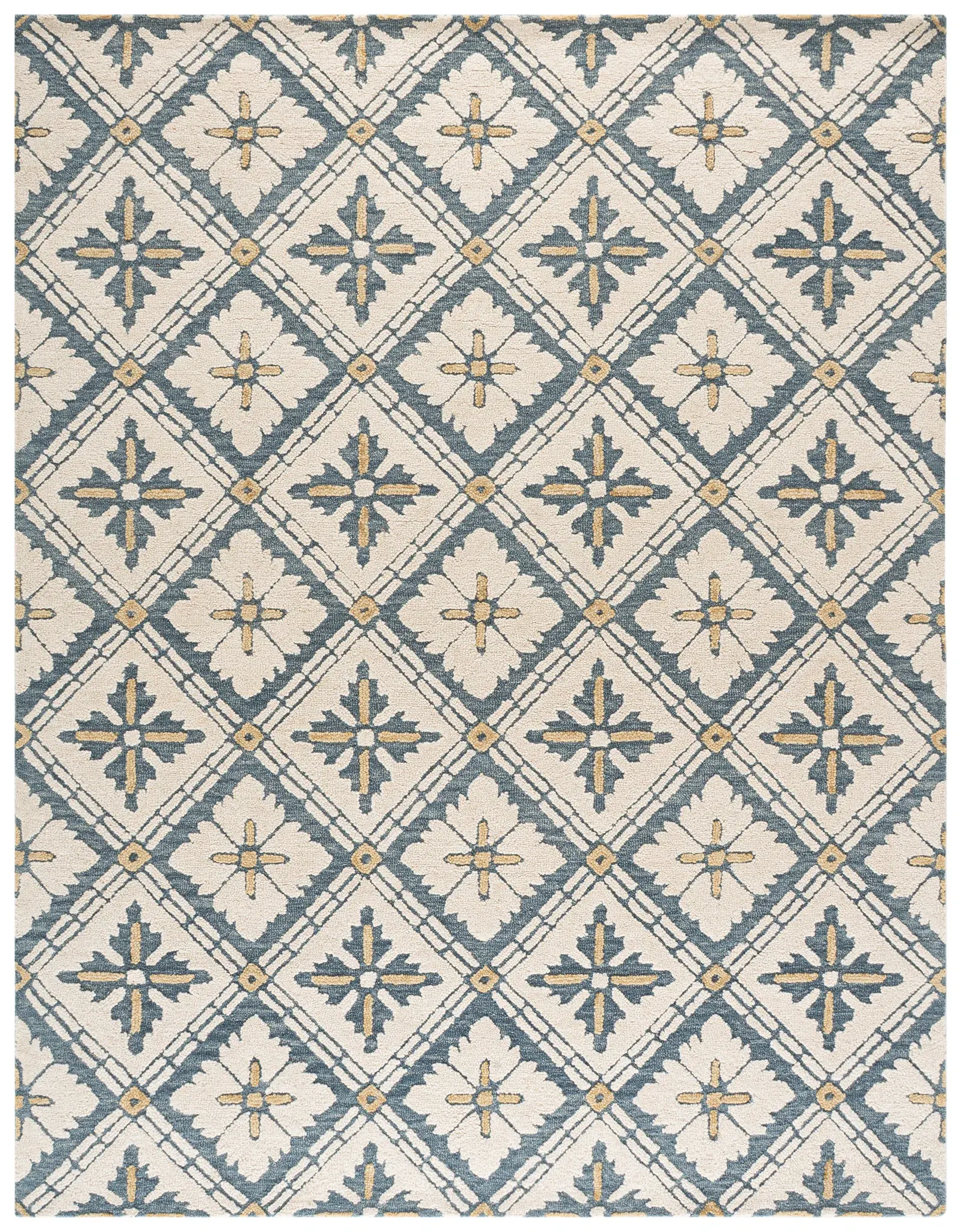 Metro Floral Lattice Hand-Tufted Wool Rug