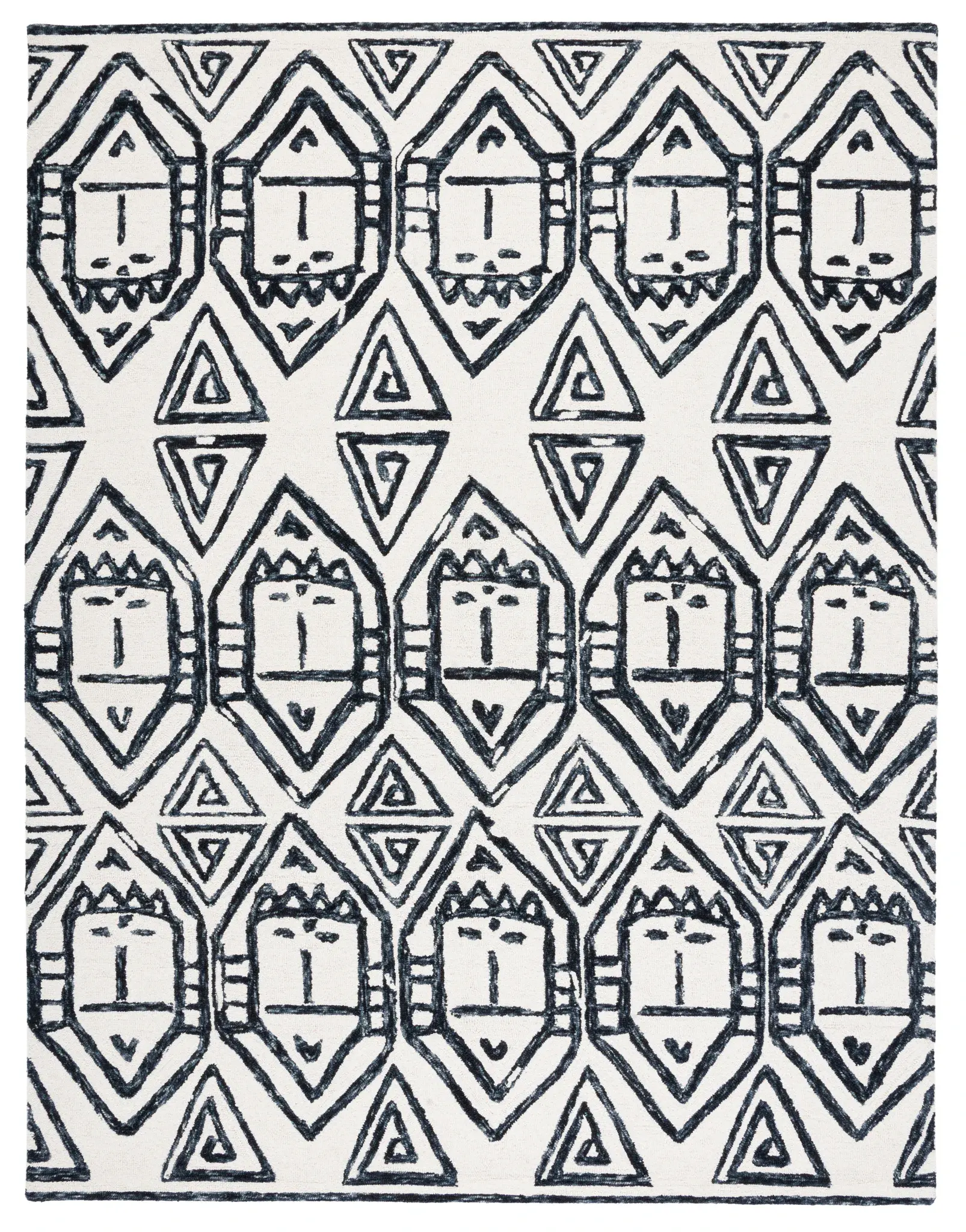 Metro Tribal Mask Hand-Tufted Wool Rug