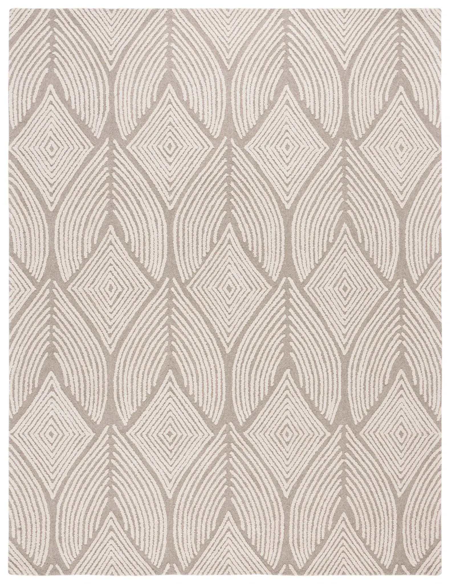 Metro Curved Diamond Hand-Tufted Wool Rug