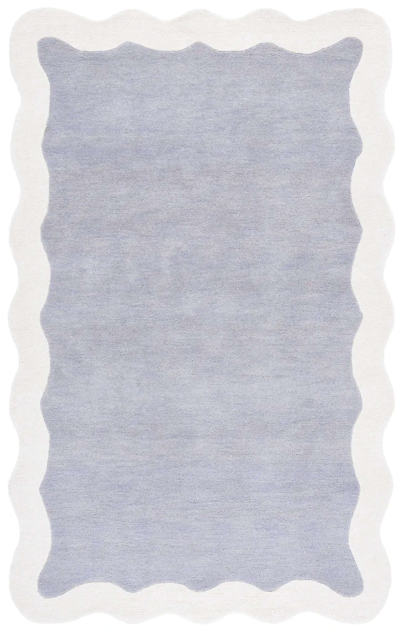 Metro Modern Scalloped Border Hand-Tufted Wool Rug