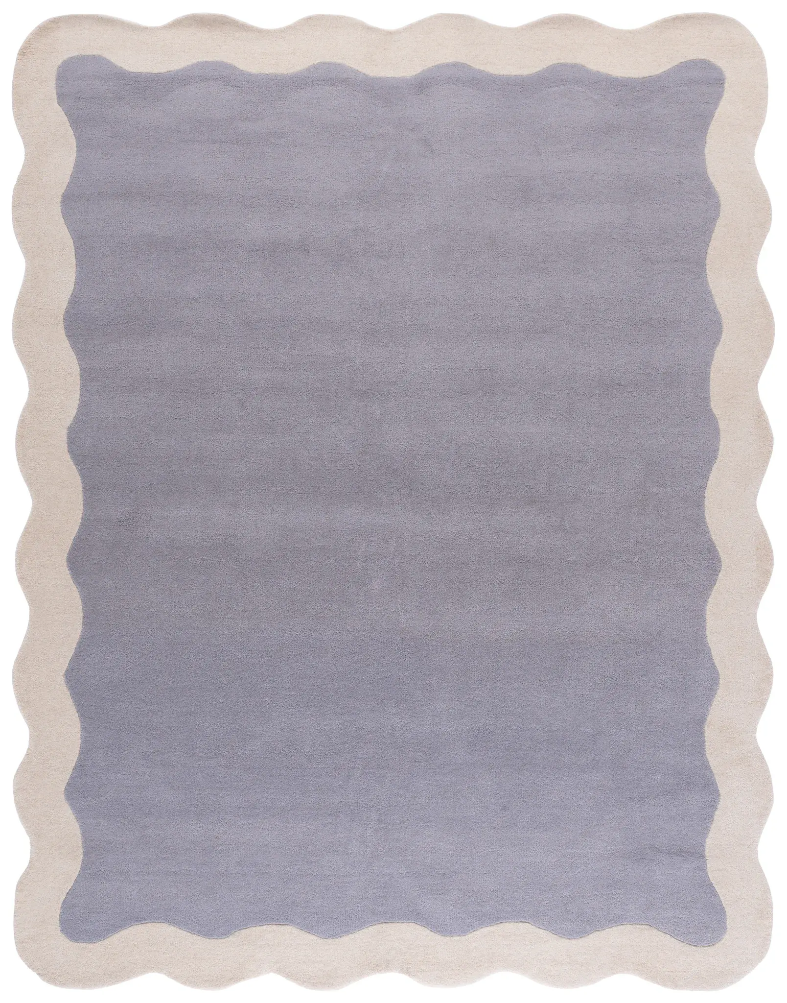 Metro Modern Scalloped Border Hand-Tufted Wool Rug