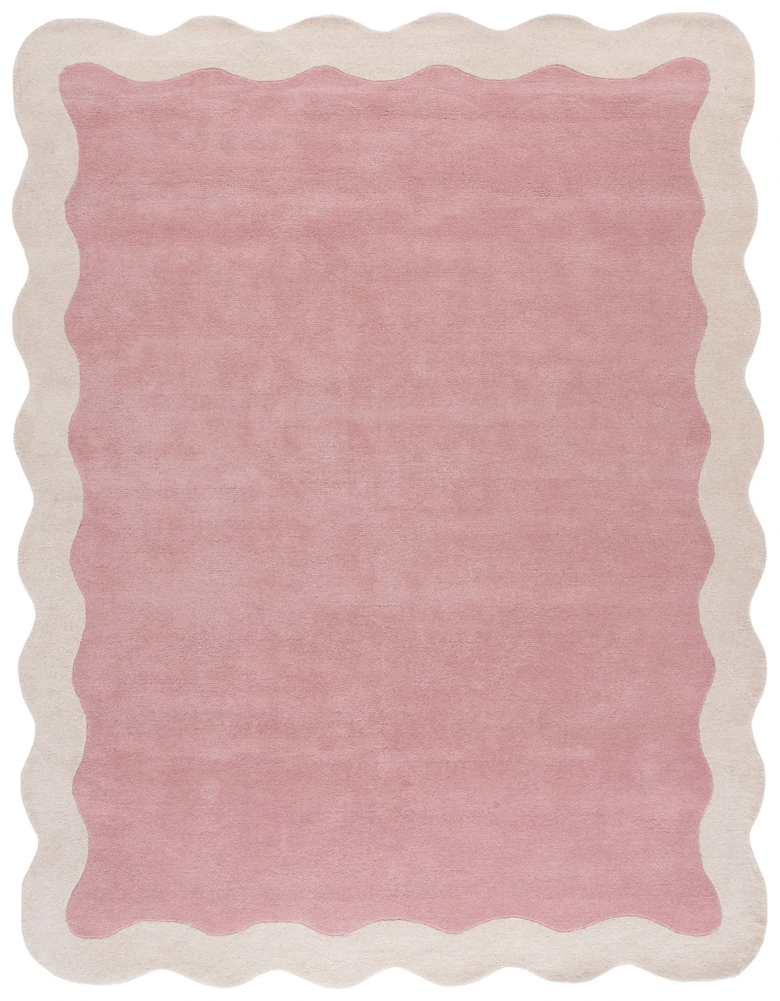 Metro Modern Scalloped Border Hand-Tufted Wool Rug