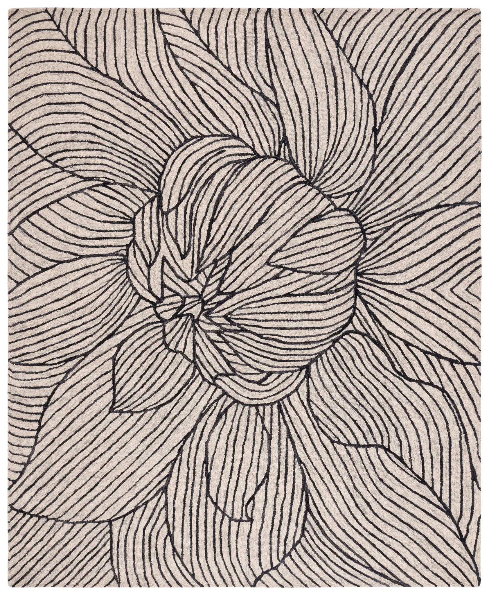 Metro Blooming Flower Hand-Tufted Wool Rug