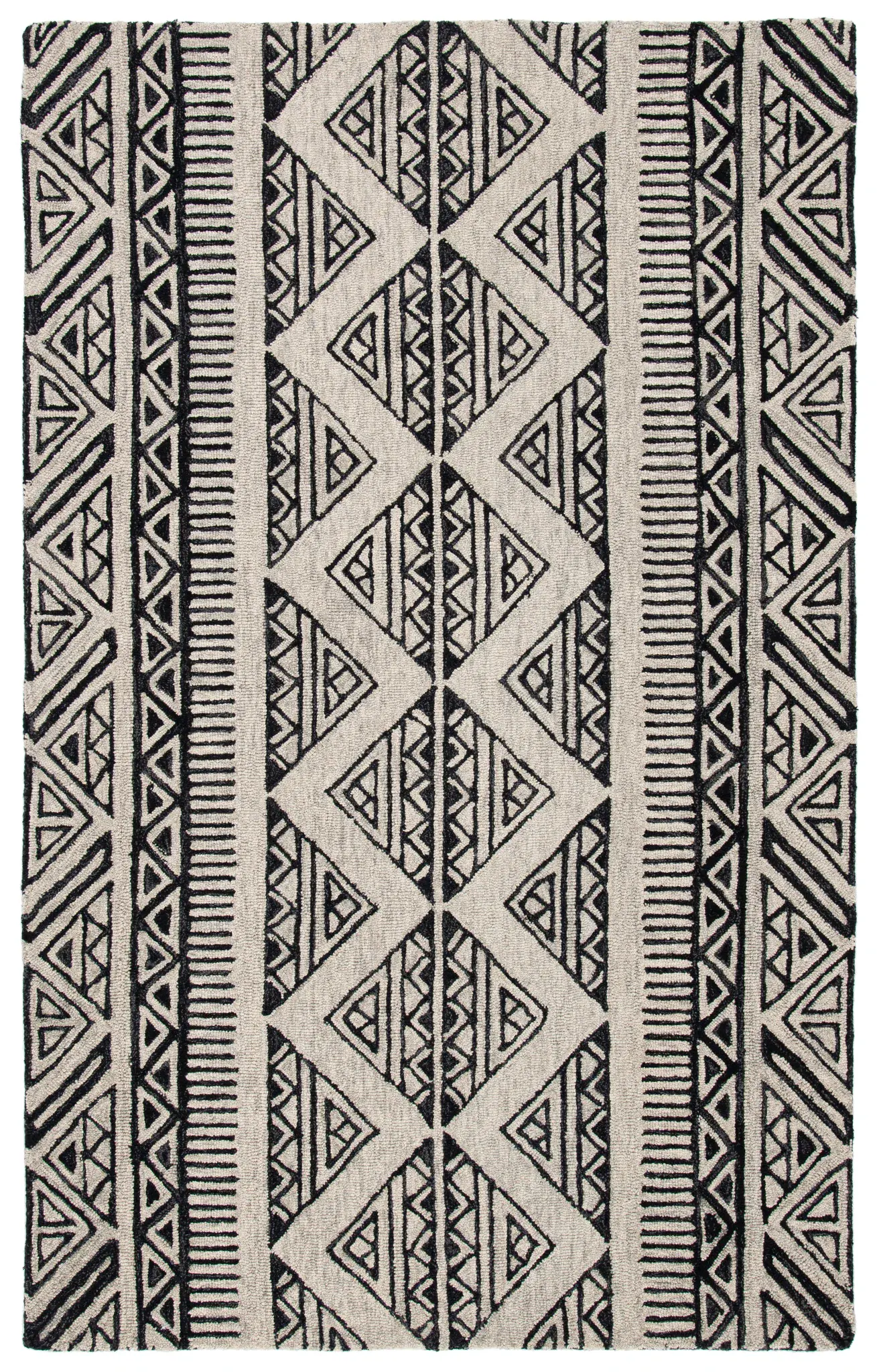 Metro Banded Geometric Hand-Tufted Wool Rug
