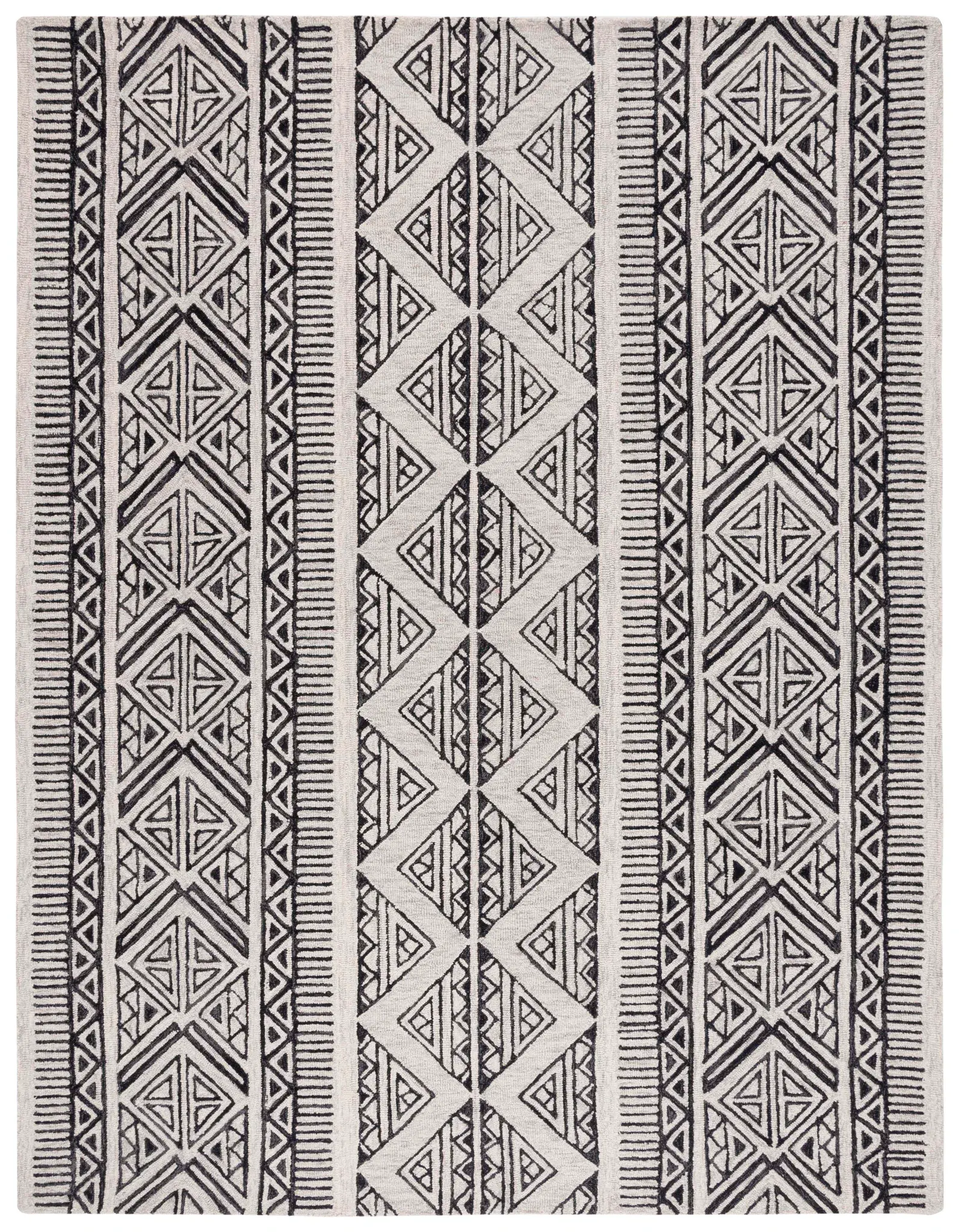 Metro Banded Geometric Hand-Tufted Wool Rug