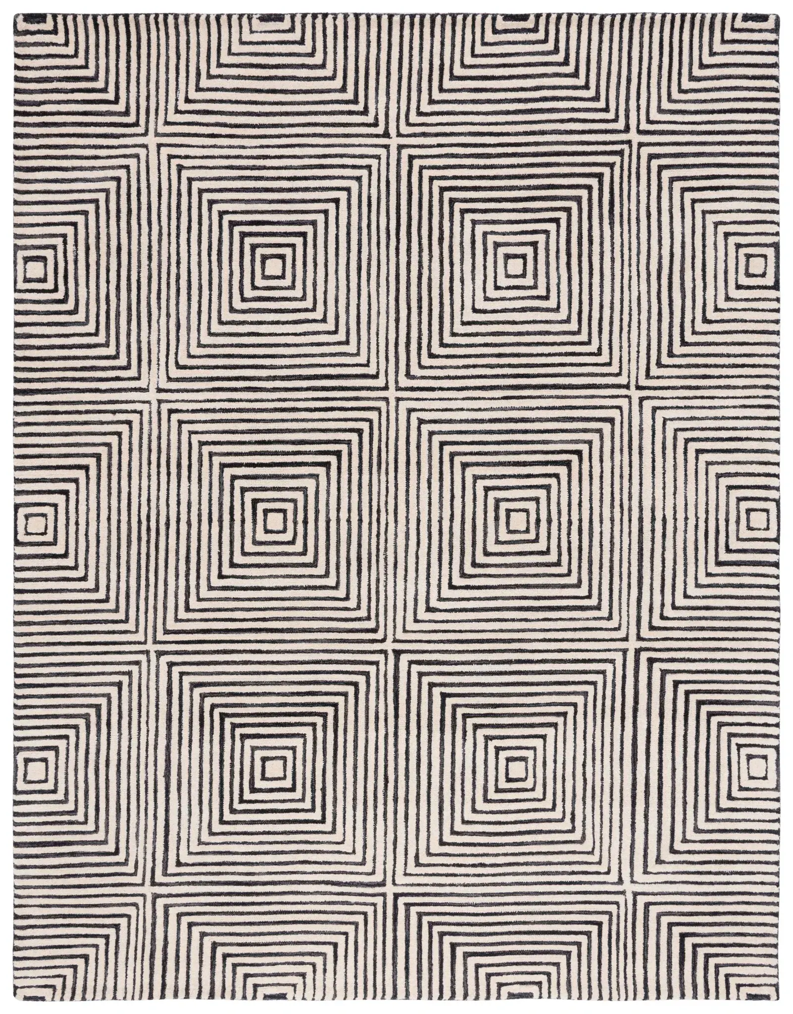 Metro Nested Squares Hand-Tufted Wool Rug